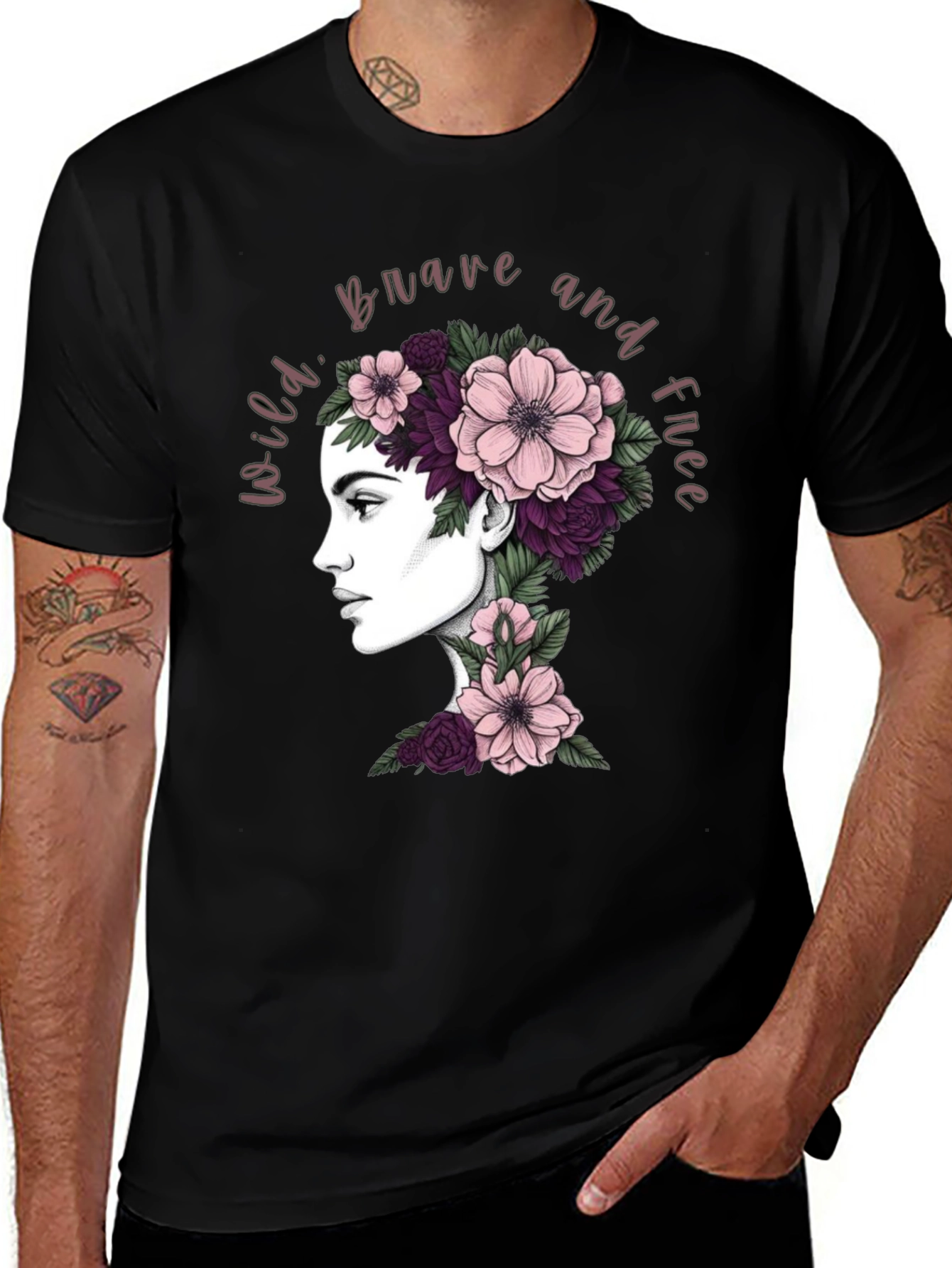 Variant 16 of Wild, Brave, and Free Floral Graphic Tee