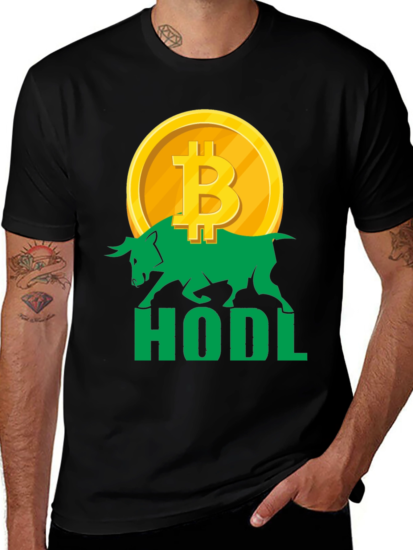 HODL Bitcoin Bull T-Shirt Crypto Investor Tee