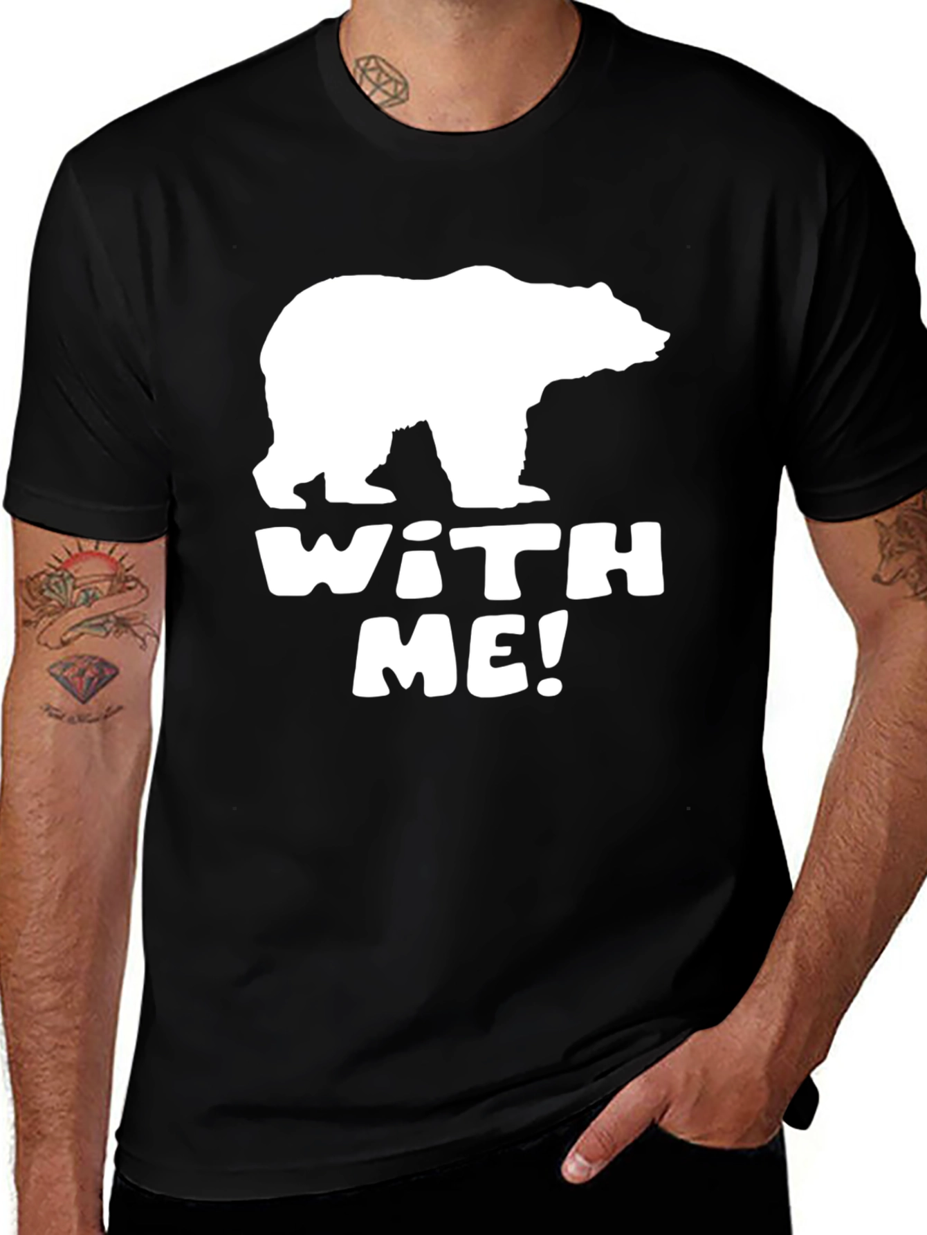 Variant 14 of Bear With Me Graphic Tee - Black
