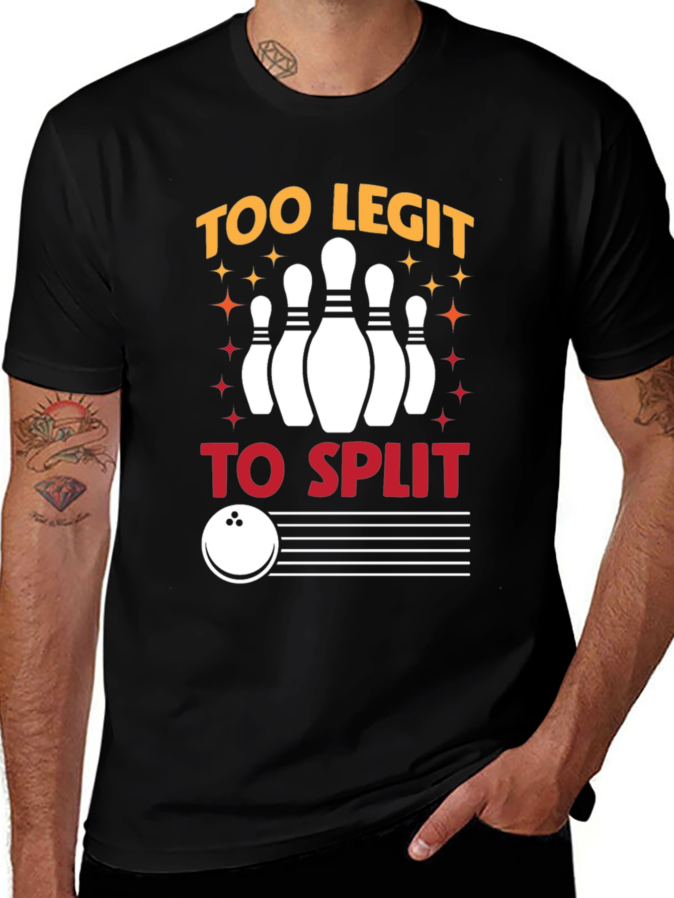 Variant 20 of Too Legit To Split Bowling Graphic T-Shirt