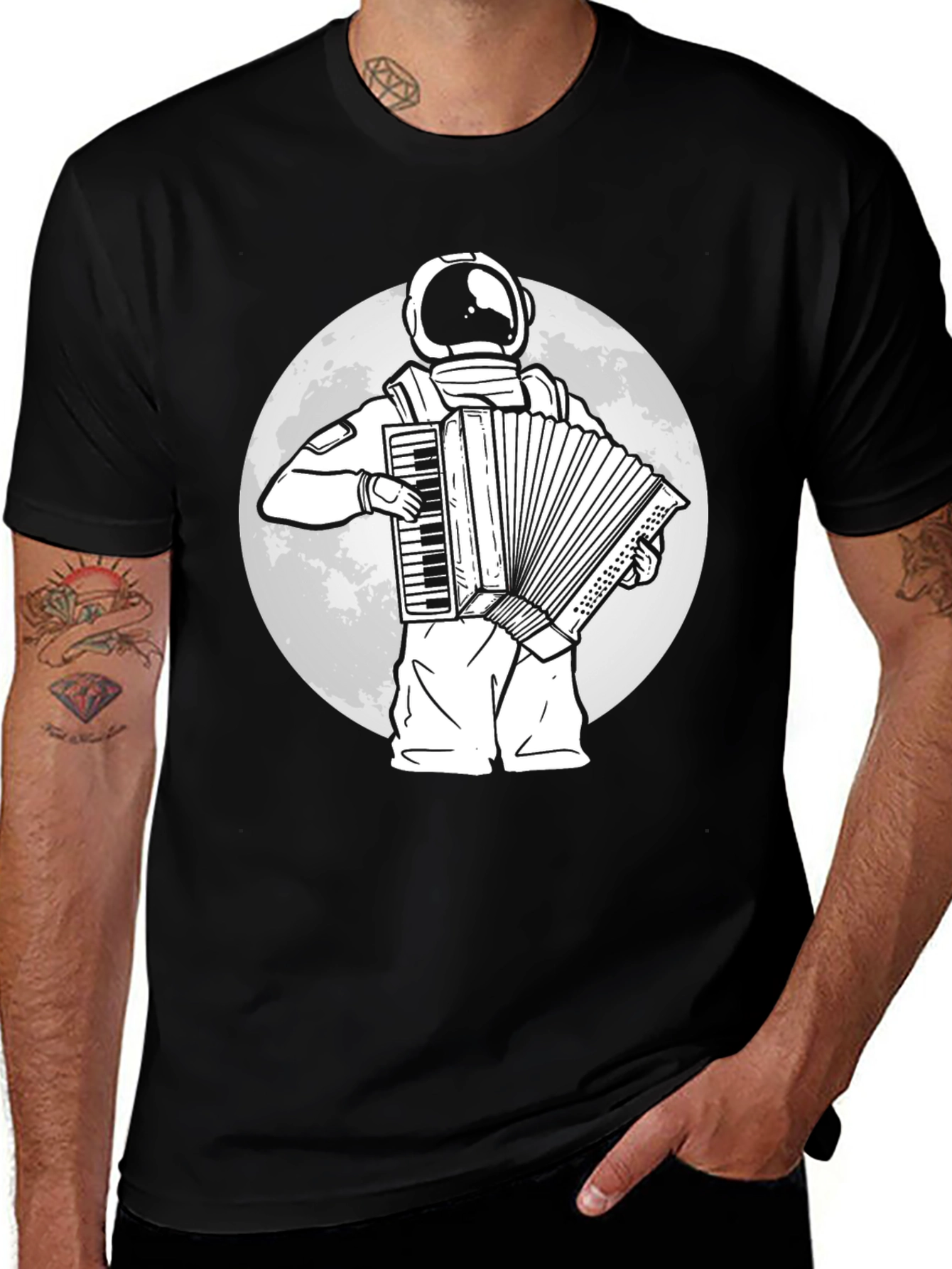 Variant 8 of Astronaut Accordion Player Graphic Tee
