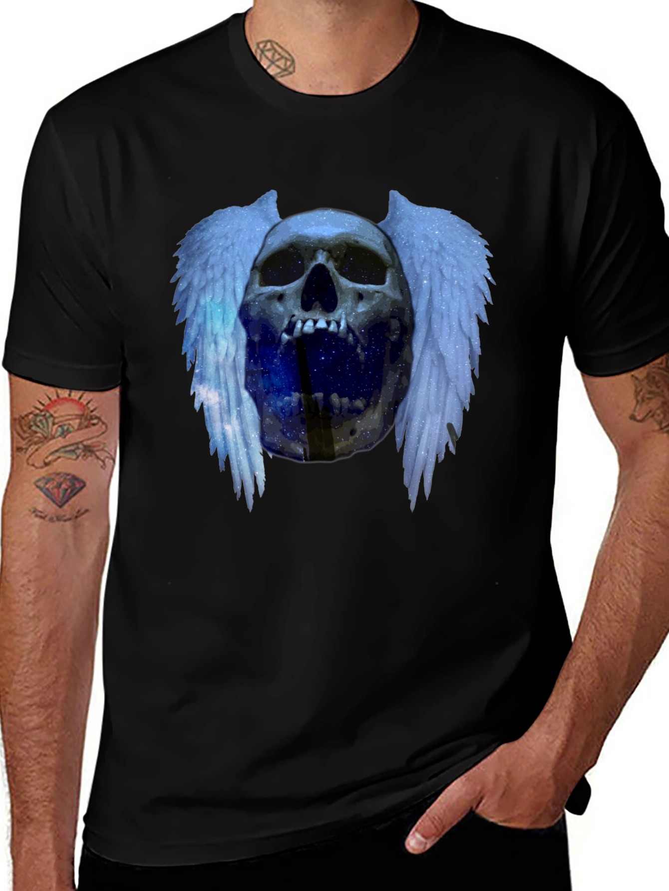 Variant 6 of Skull Wings Graphic Tee - Edgy Fashion