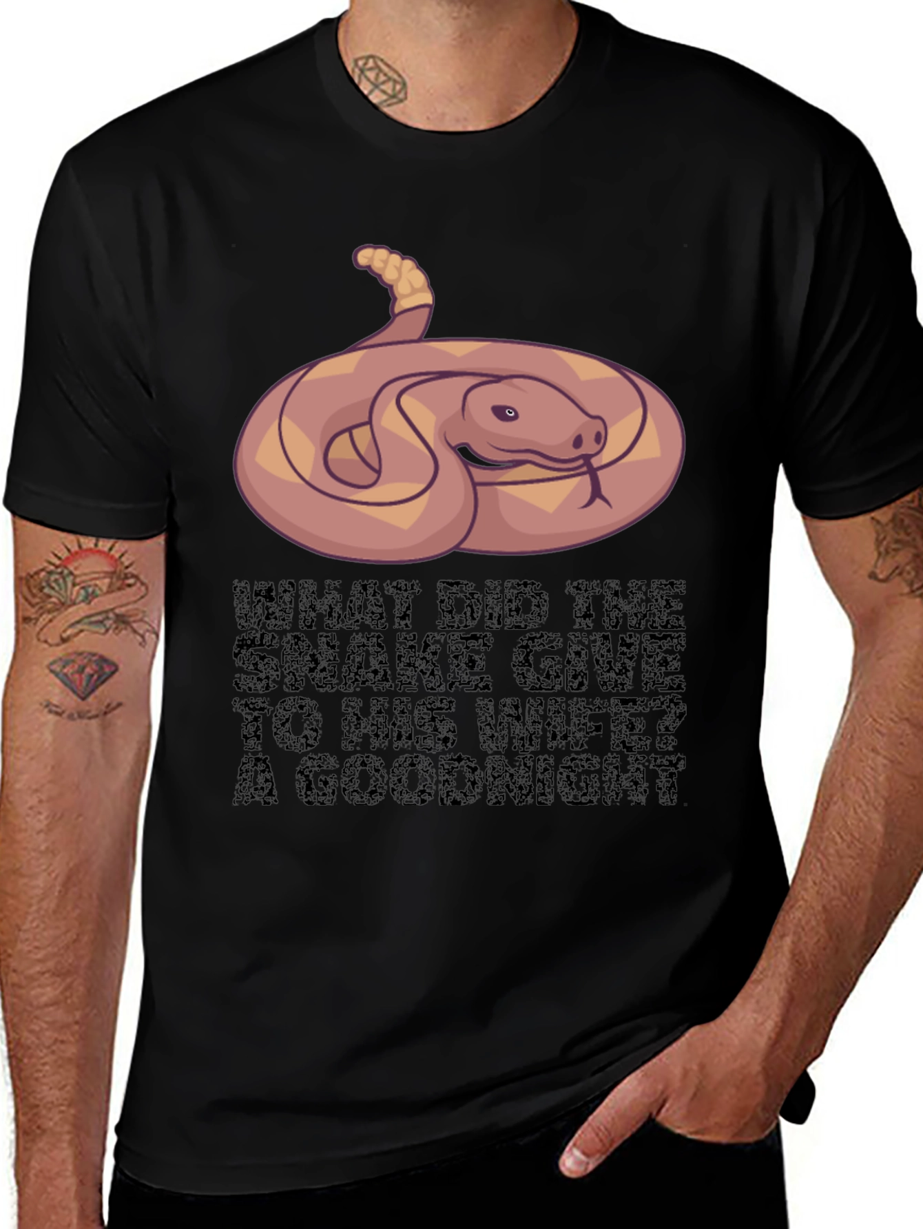 Variant 3 of Snake Goodnight Pun T-Shirt