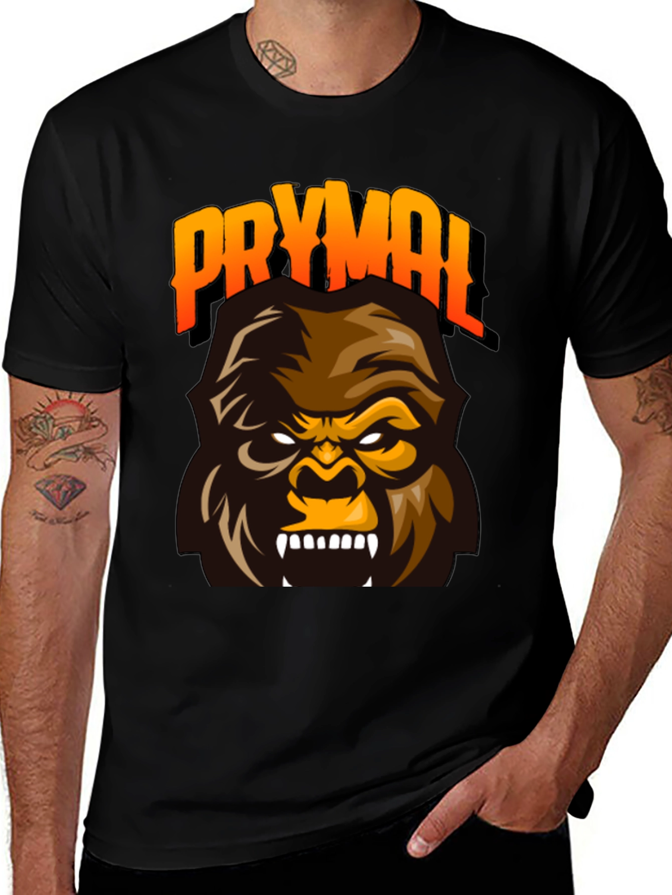 Variant 24 of Primal Rage Graphic Tee - Fierce Gorilla Design