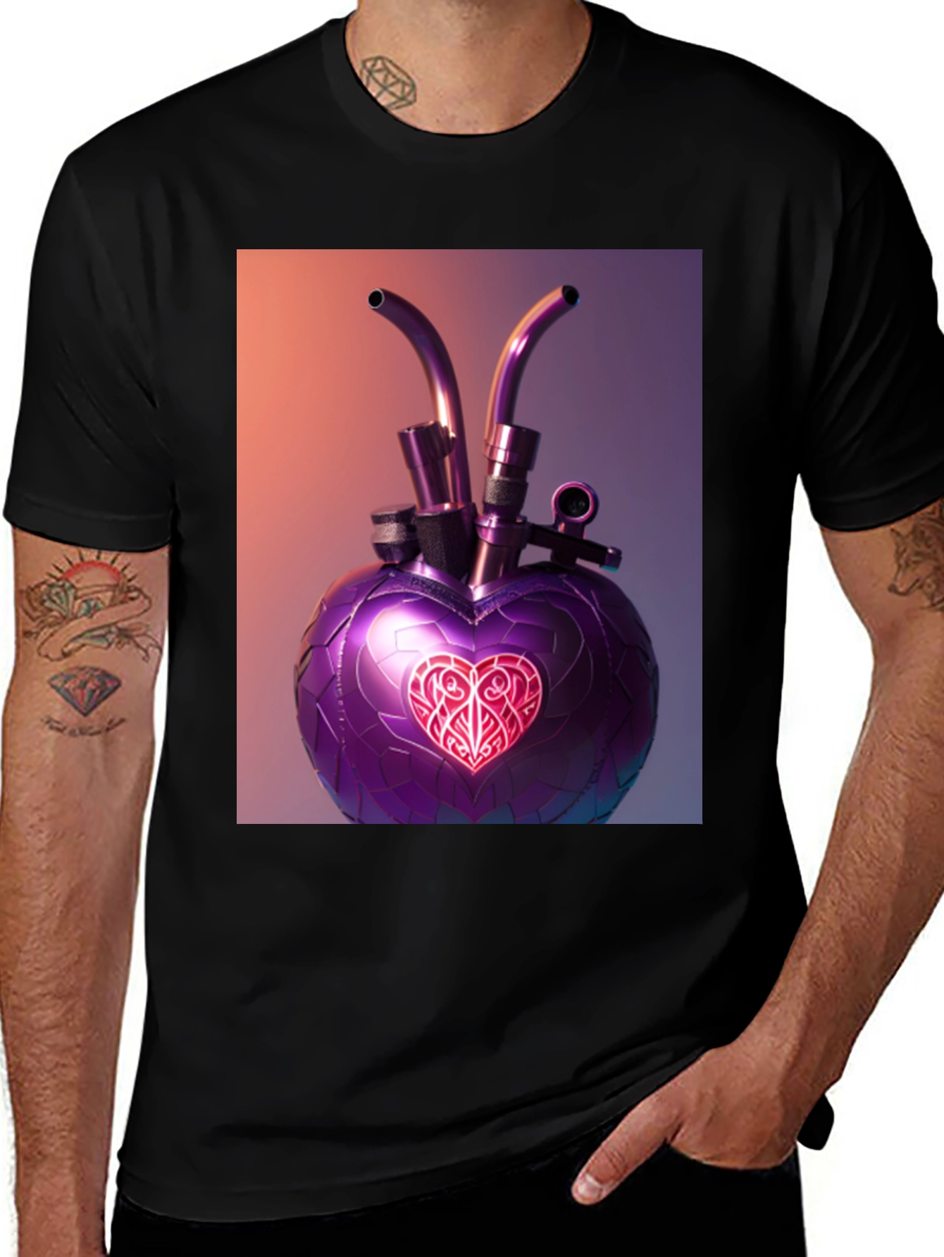 Variant 27 of Steampunk Heart Graphic Tee - Modern Style