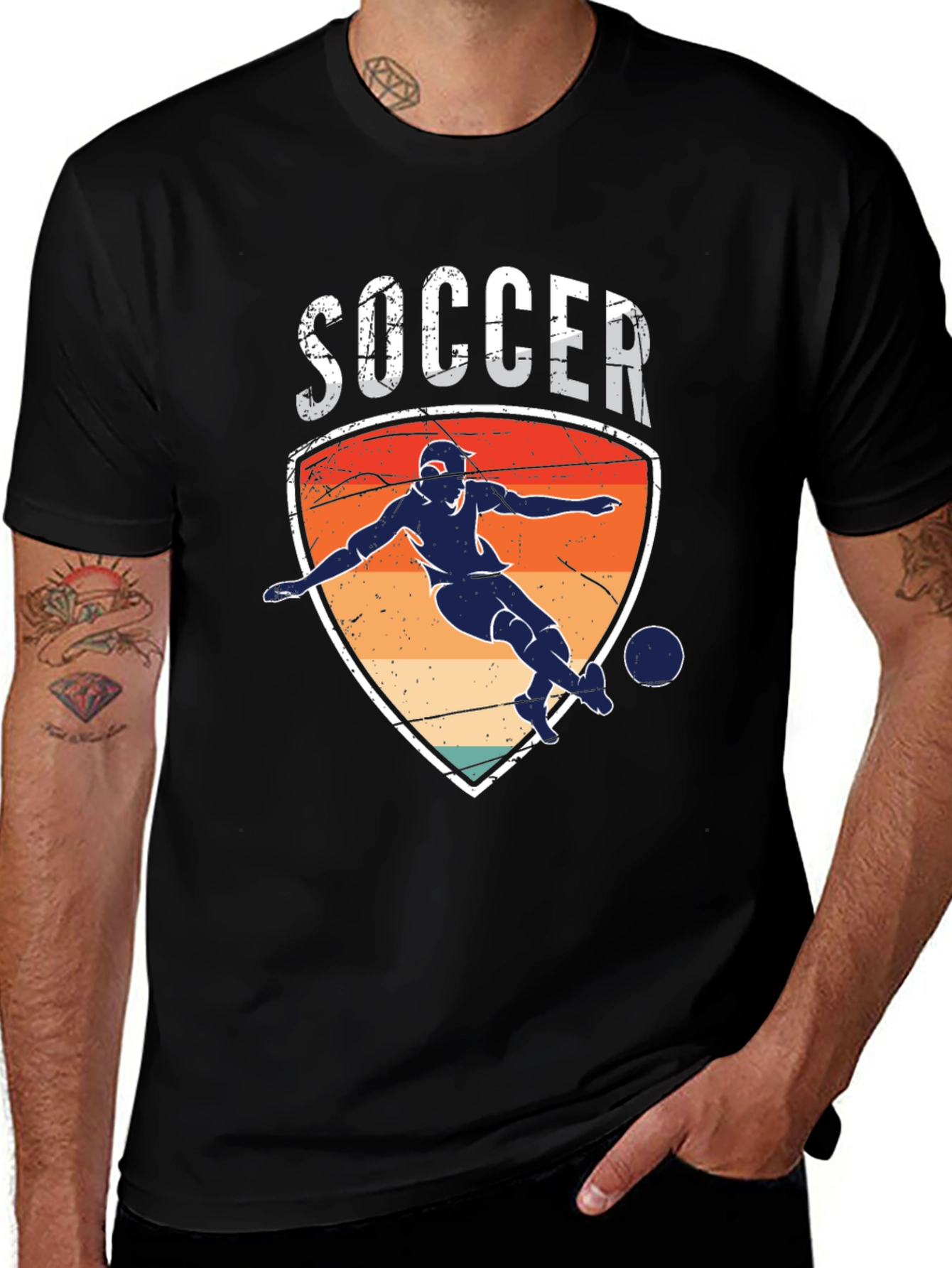 Variant 2 of Soccer Player Graphic Tee - Retro Style