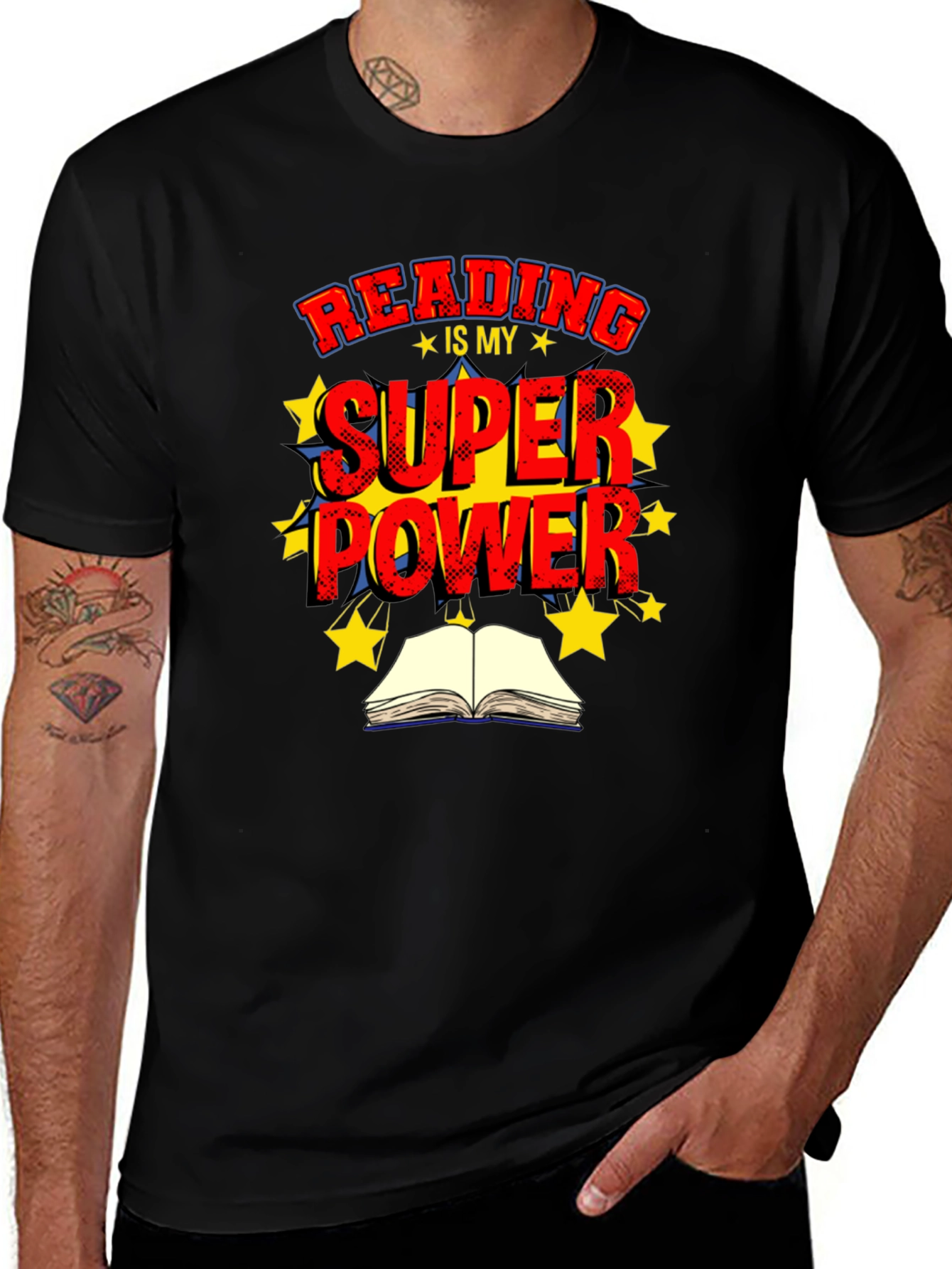 Black Reading is My Superpower Graphic T-Shirt main image
