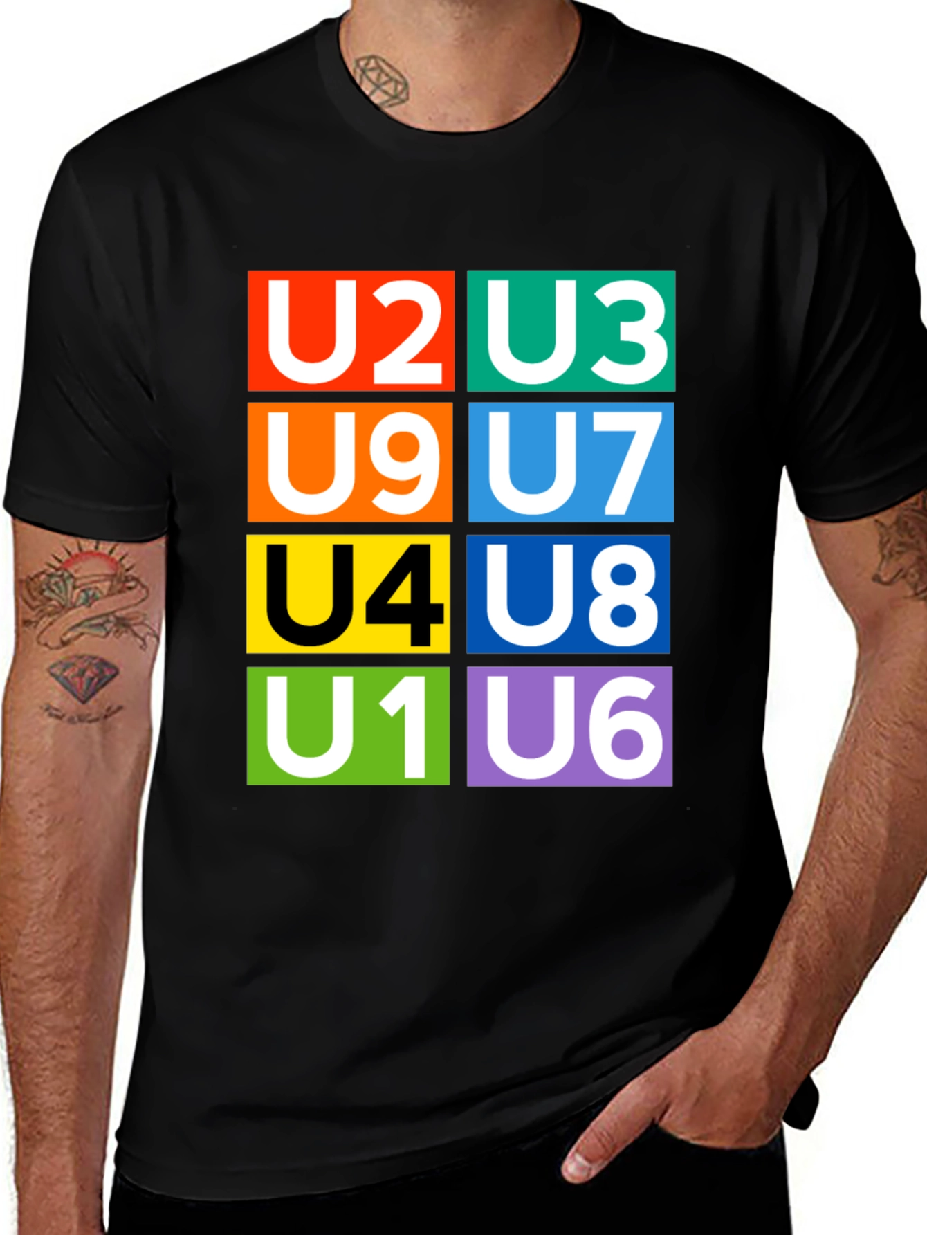 Variant 23 of U2 Subway Inspired T-Shirt - Colorful Graphic Tee