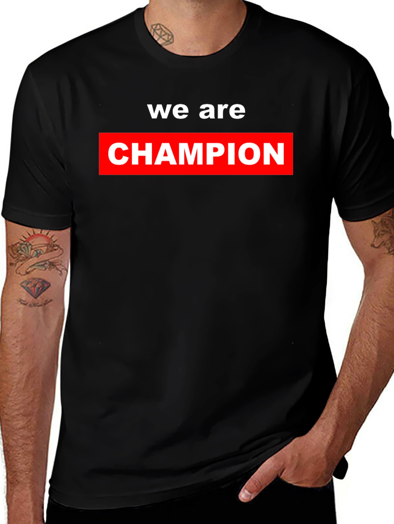Variant 16 of We Are Champion Graphic T-Shirt - Black