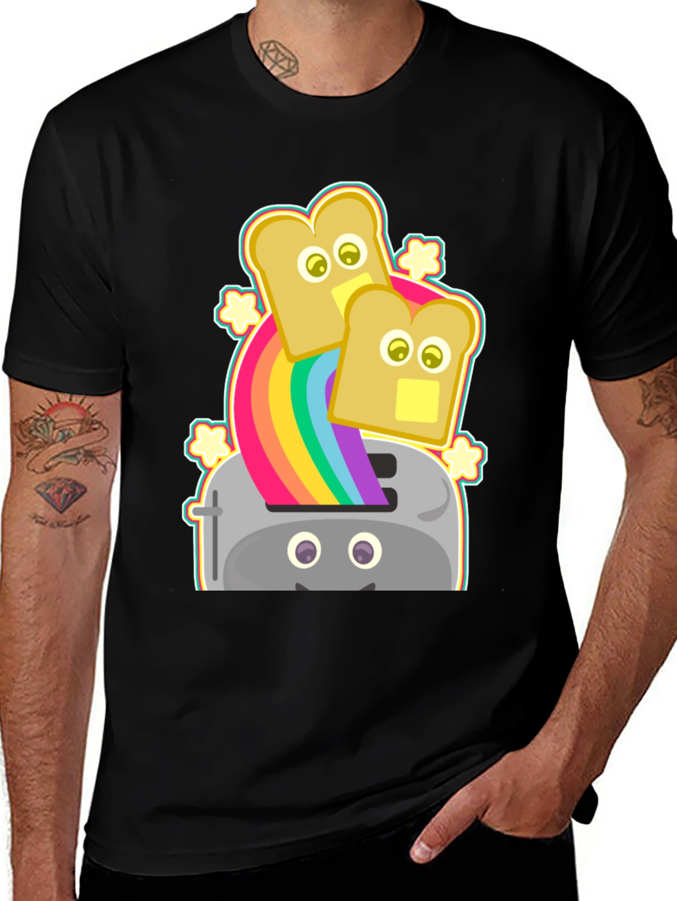 Variant 11 of Rainbow Toaster Bread T-Shirt, Novelty Tee