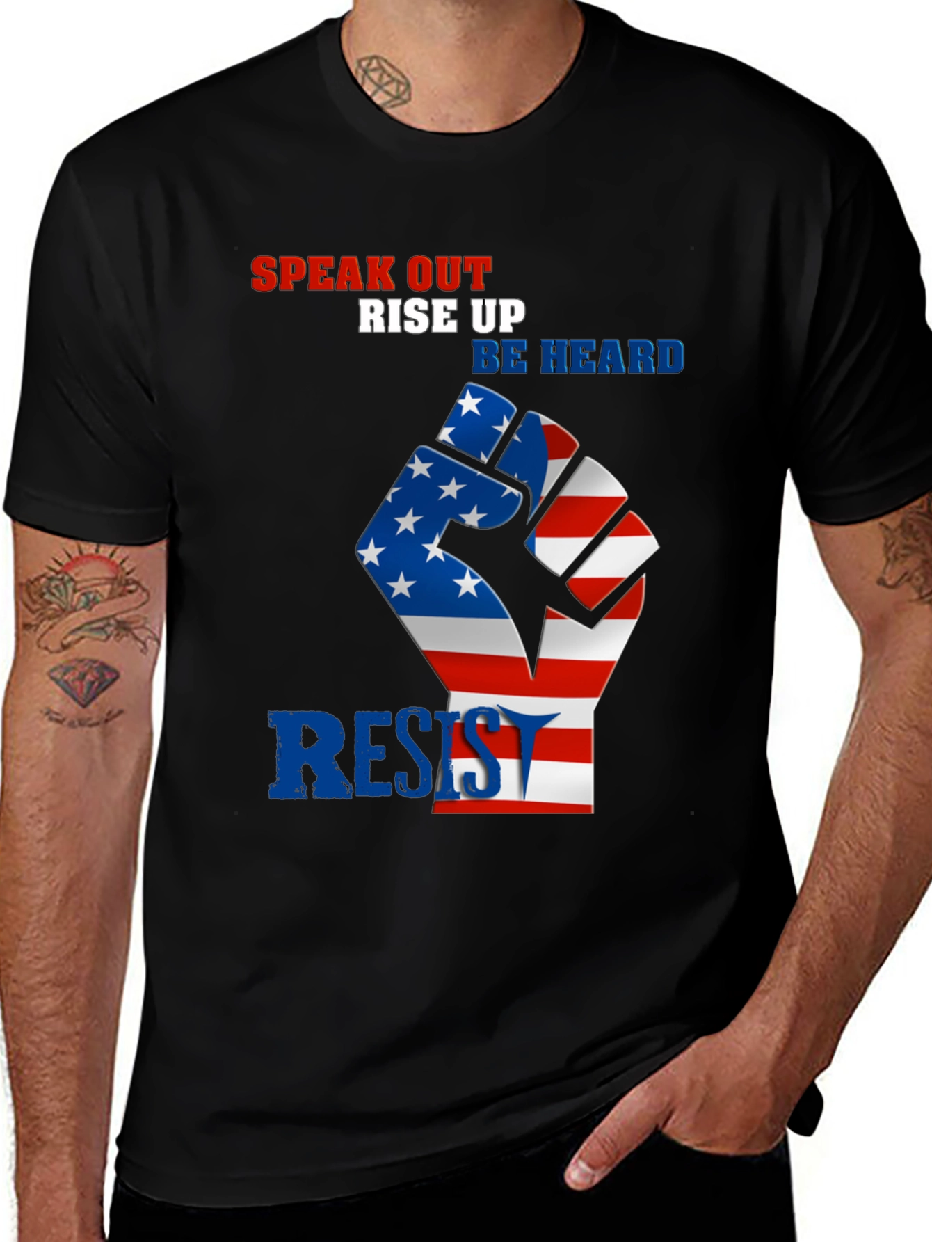 Variant 10 of Patriotic Resist Fist Graphic T-Shirt