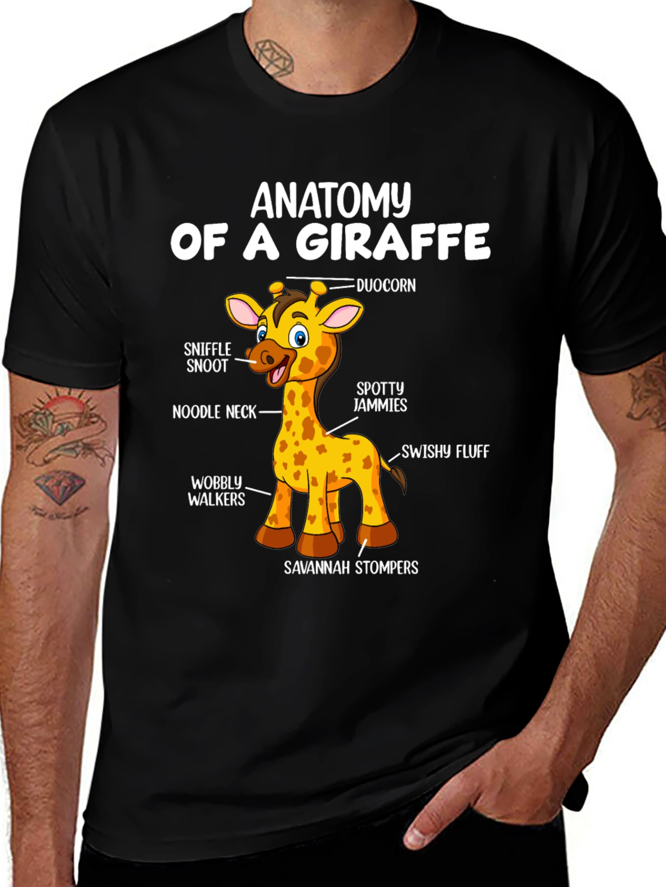 Variant 15 of Anatomy of a Giraffe T-Shirt Funny Graphic Tee
