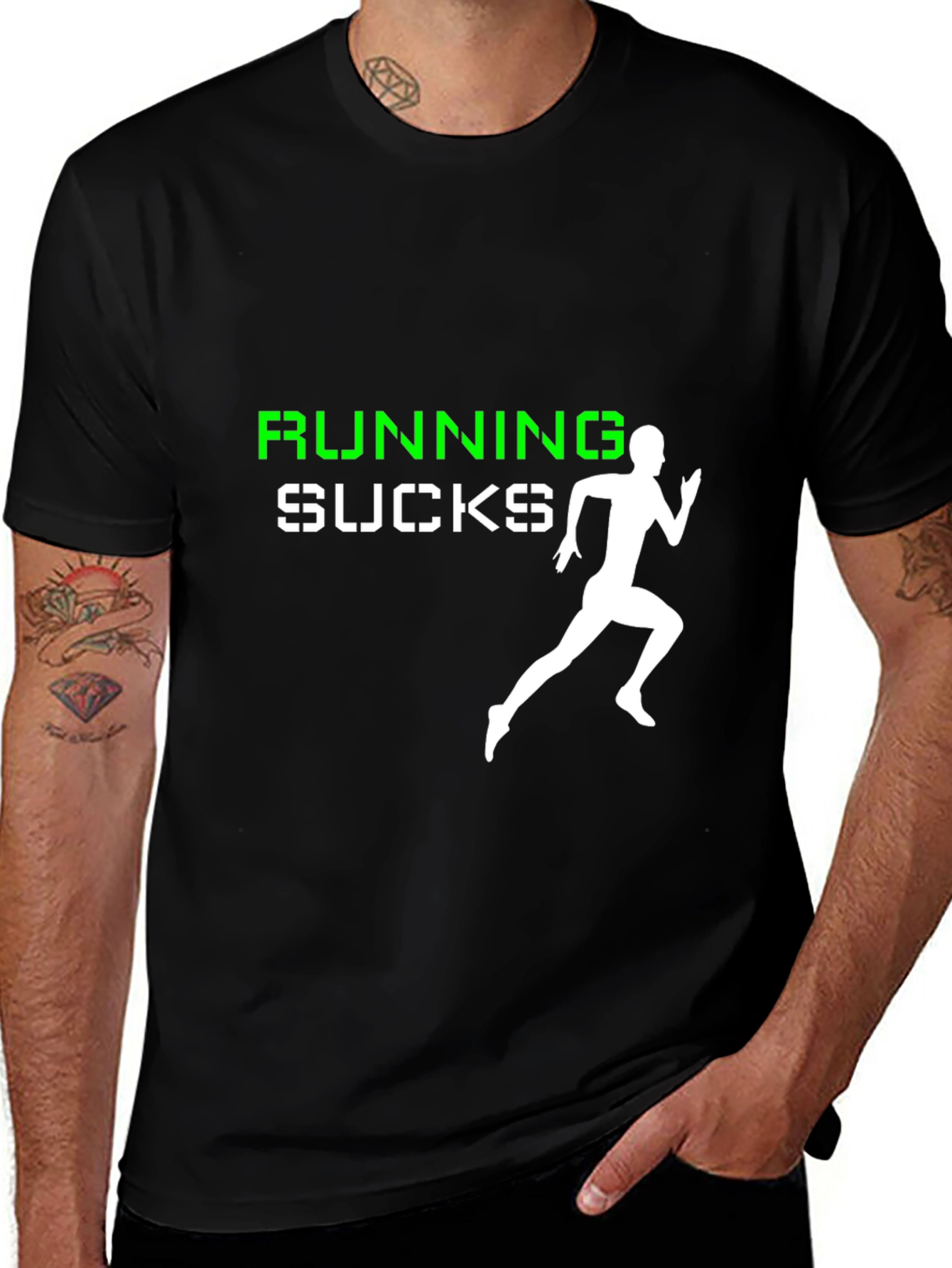 Variant 29 of Running Sucks Graphic Tee -  Funny Runner's T-Shirt