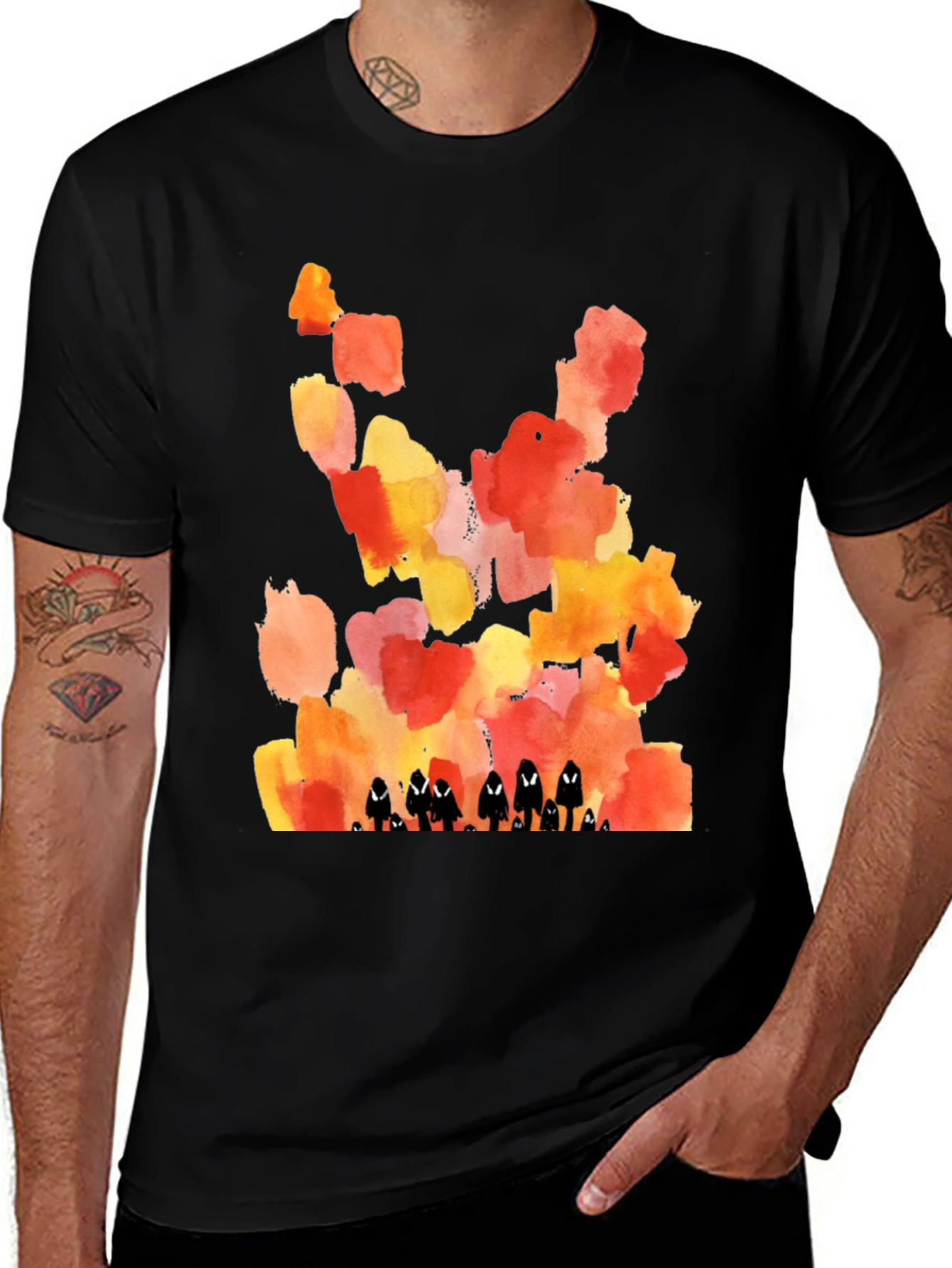 Variant 27 of Abstract Watercolor Graphic Tee - Trendy Casual Shirt