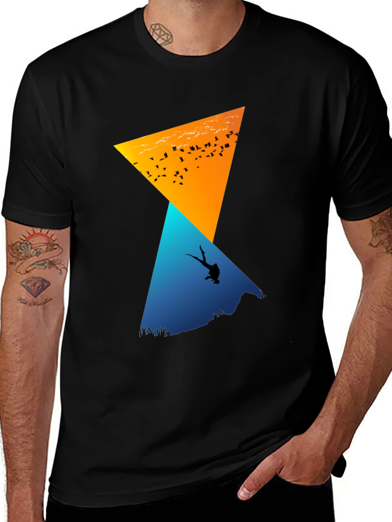 Variant 21 of Diver Silhouette Graphic T-Shirt - Unique Design