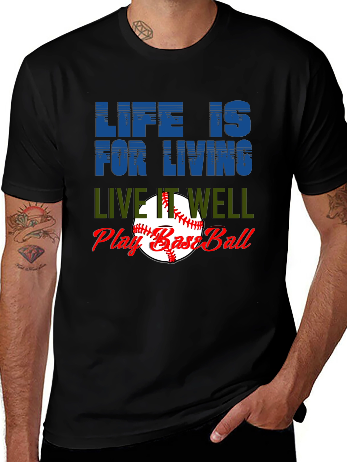 Variant 23 of Life is for Living Baseball Graphic Tee
