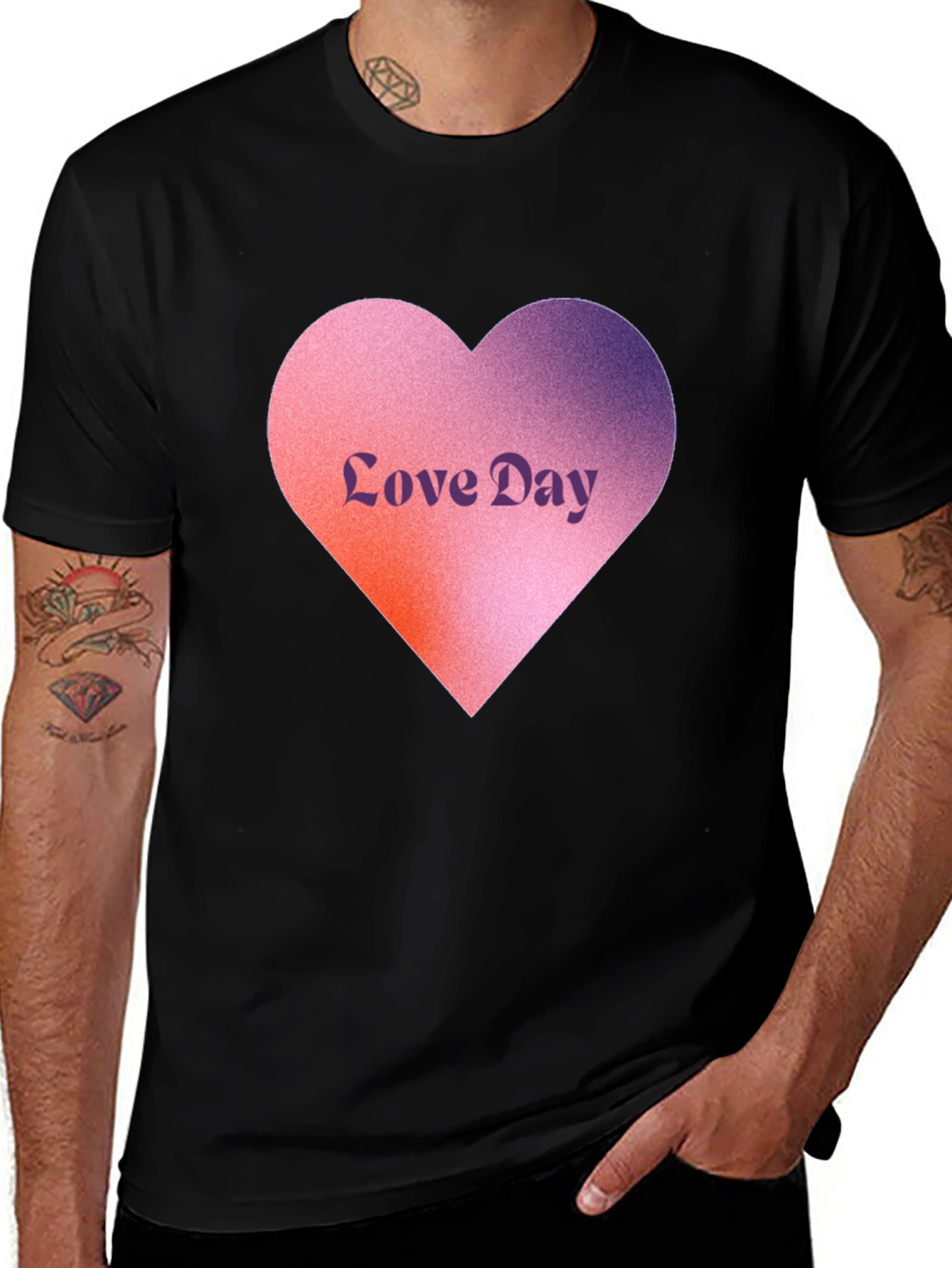 Variant 8 of Love Day Gradient Heart Graphic Tee