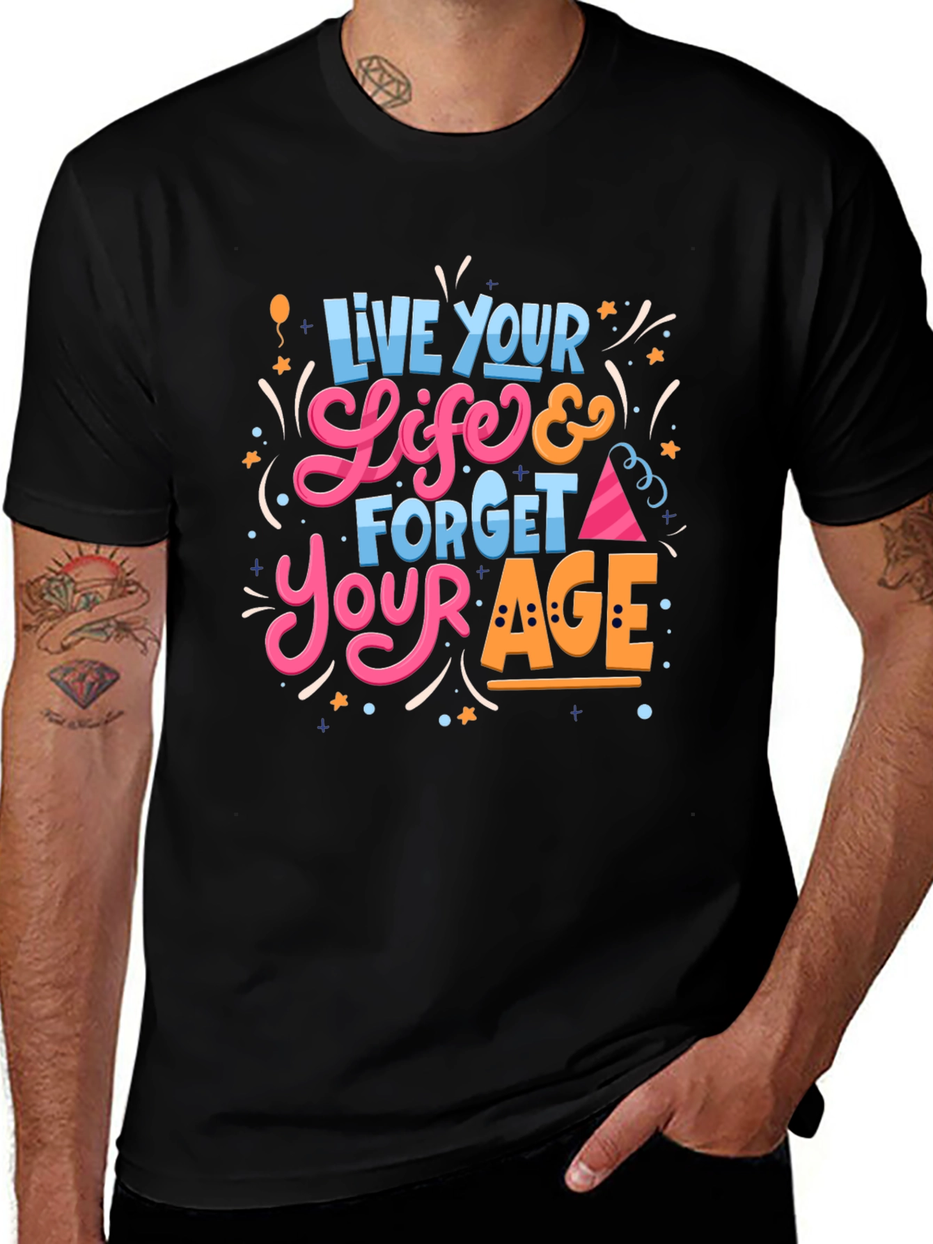 Variant 2 of Live Your Life Black Graphic Tee