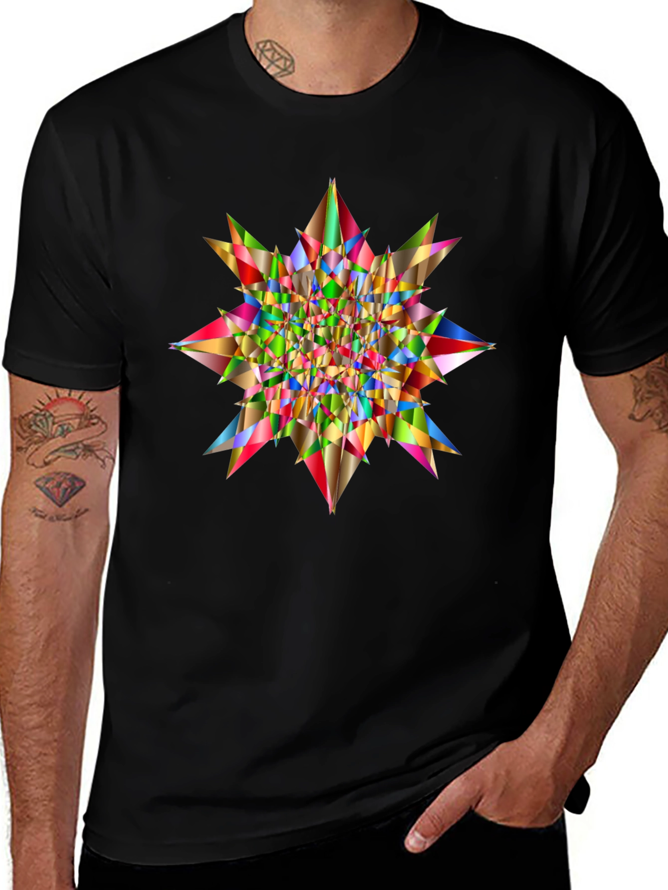 Variant 10 of Geometric Starburst Graphic Tee - Bold Design