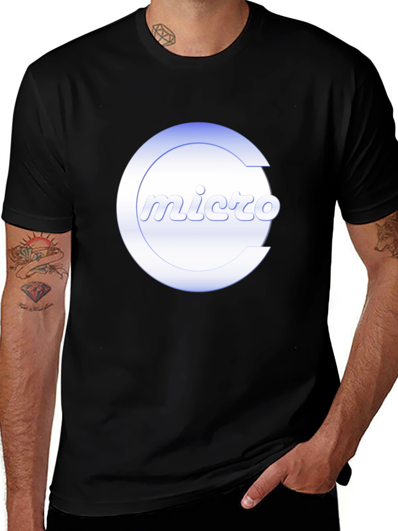 Variant 3 of Micro Logo Black T-Shirt - Modern Graphic Tee
