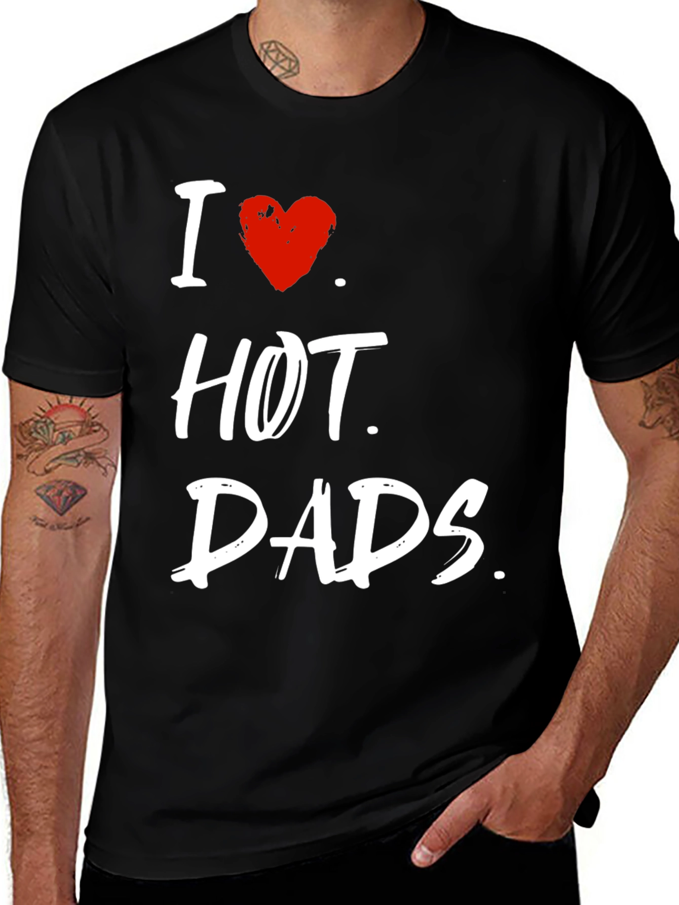 Variant 17 of I Heart Hot Dads T-Shirt Novelty Graphic Tee