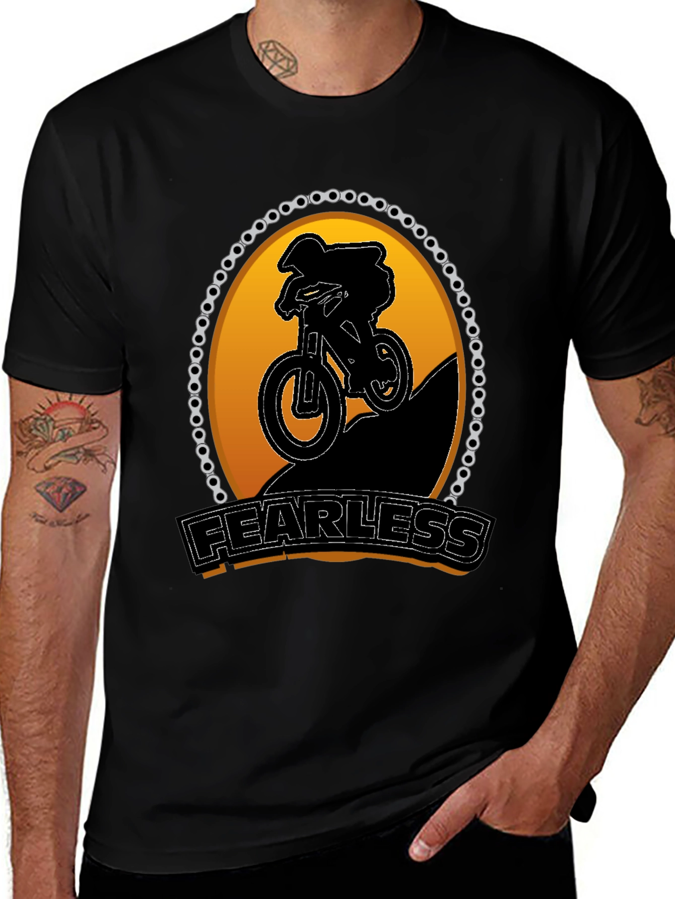 Fearless Mountain Biker T-Shirt - Black