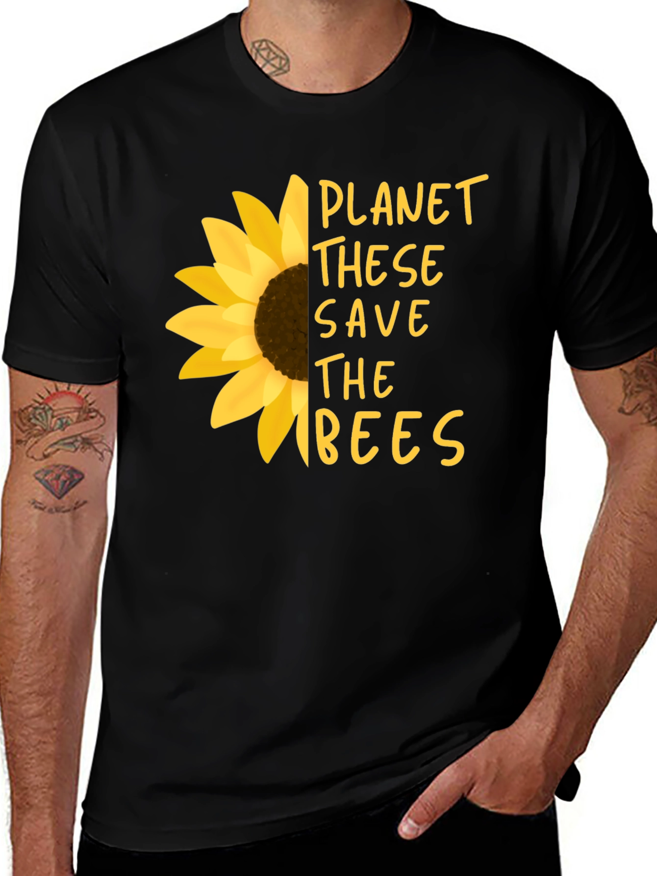 Variant 19 of Save the Bees Sunflower Graphic Tee