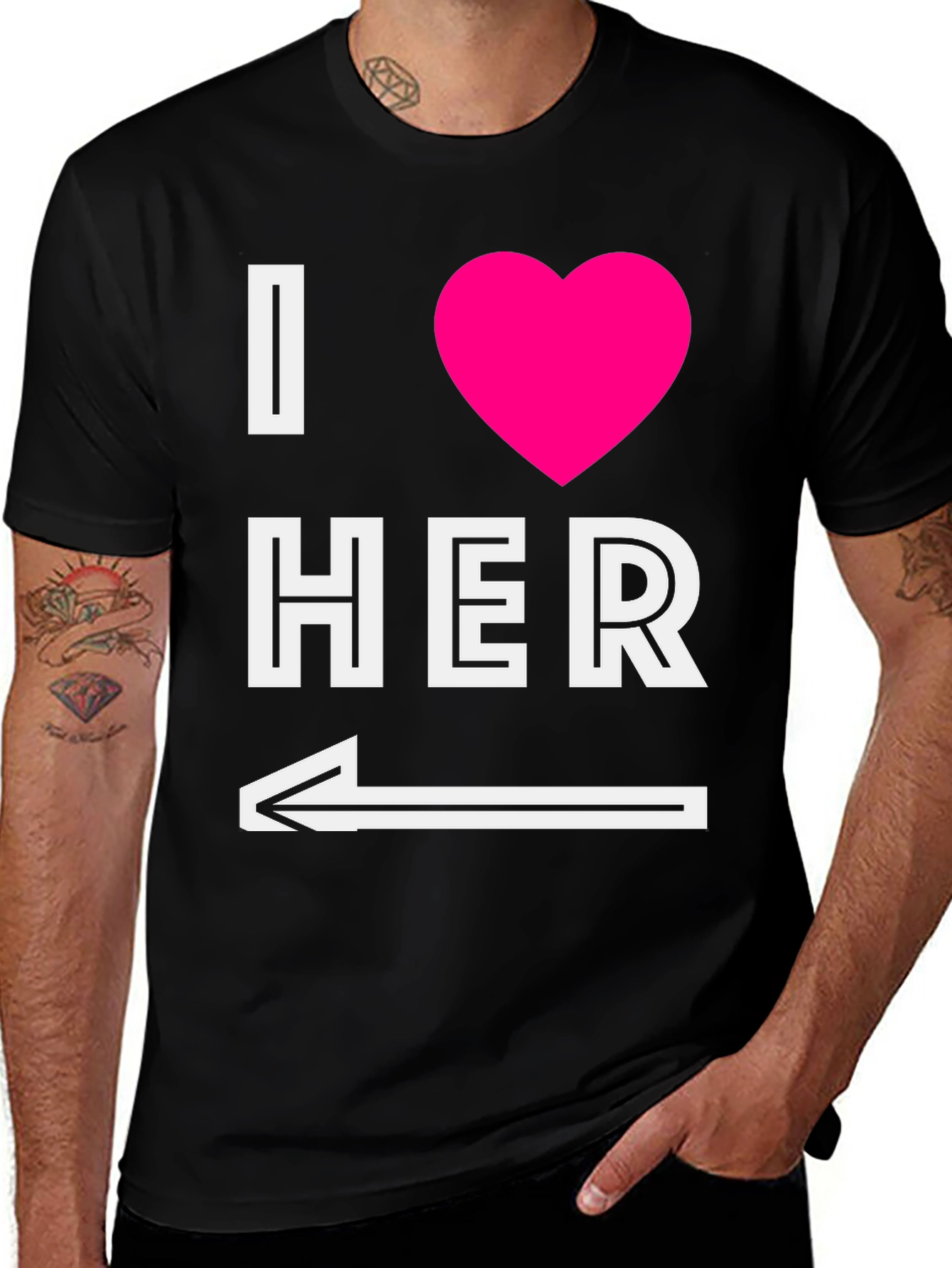 Variant 13 of I Heart Her T-Shirt with Arrow Graphic