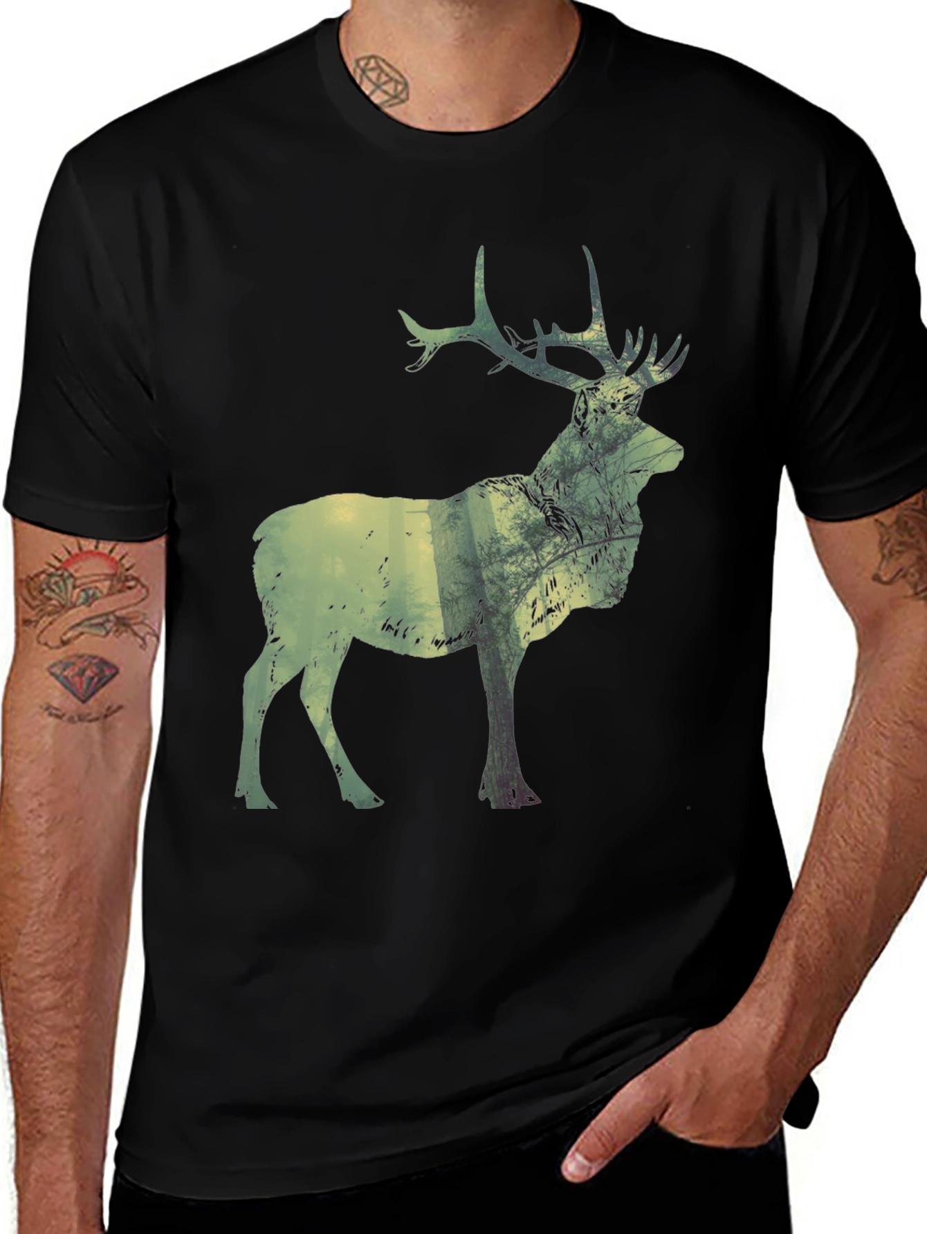 Variant 20 of Nature Deer Graphic T-Shirt - Soft Cotton Blend