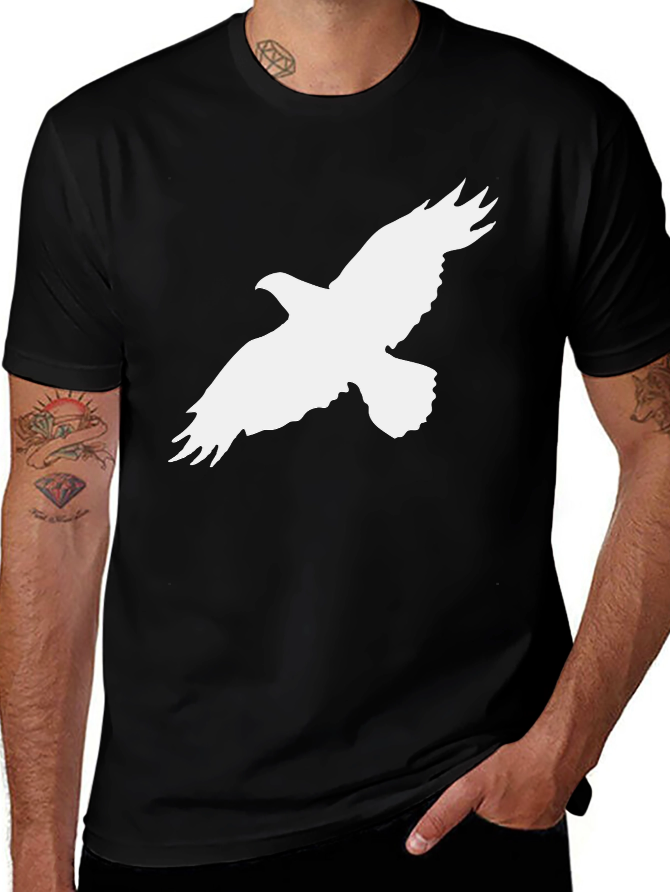 Variant 29 of Eagle Graphic Tee - Black Short Sleeve Casual Shirt