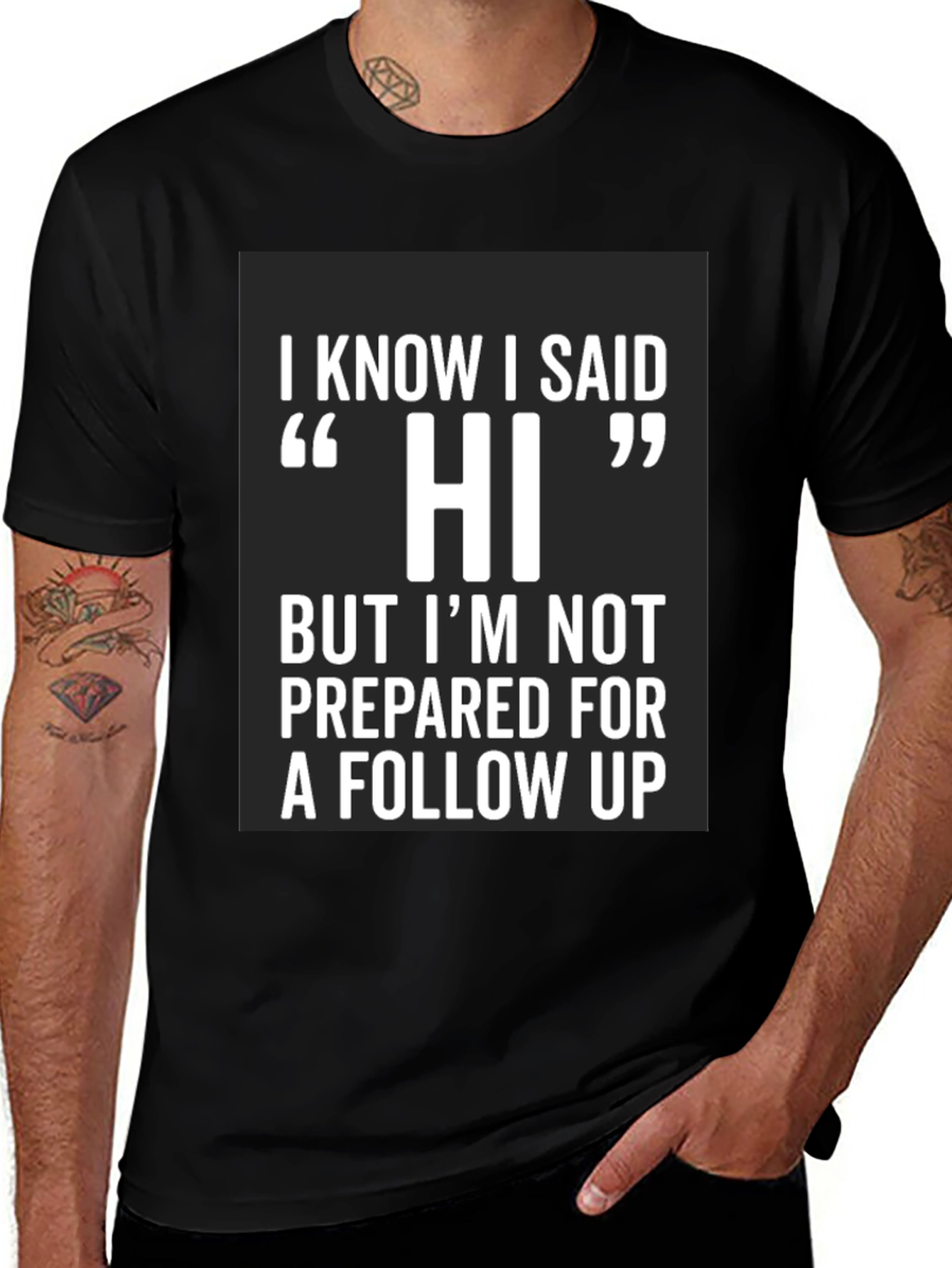 Variant 12 of Funny "Hi" Introvert T-Shirt
