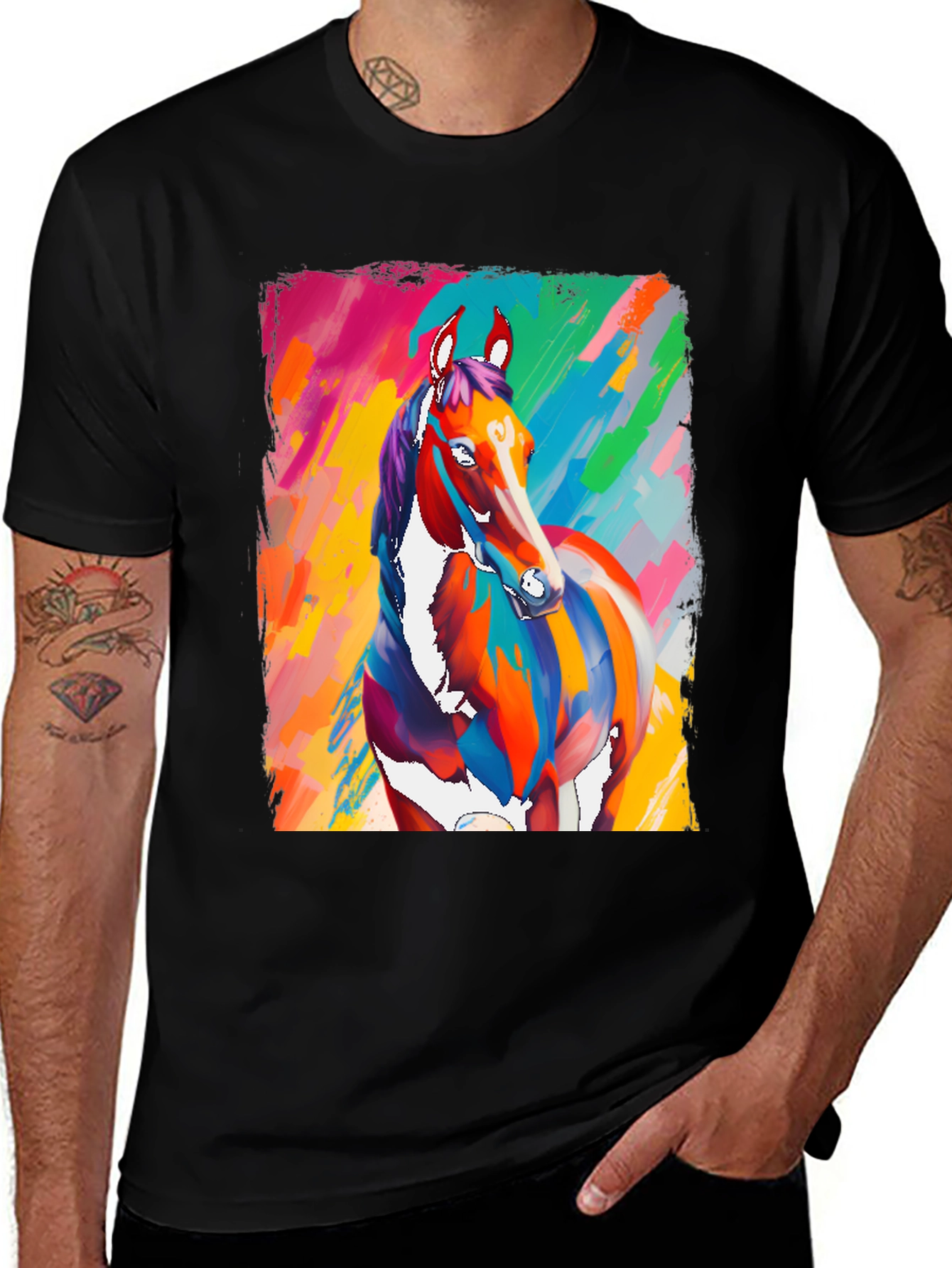 Variant 12 of Abstract Horse Graphic Tee - Vivid Colors
