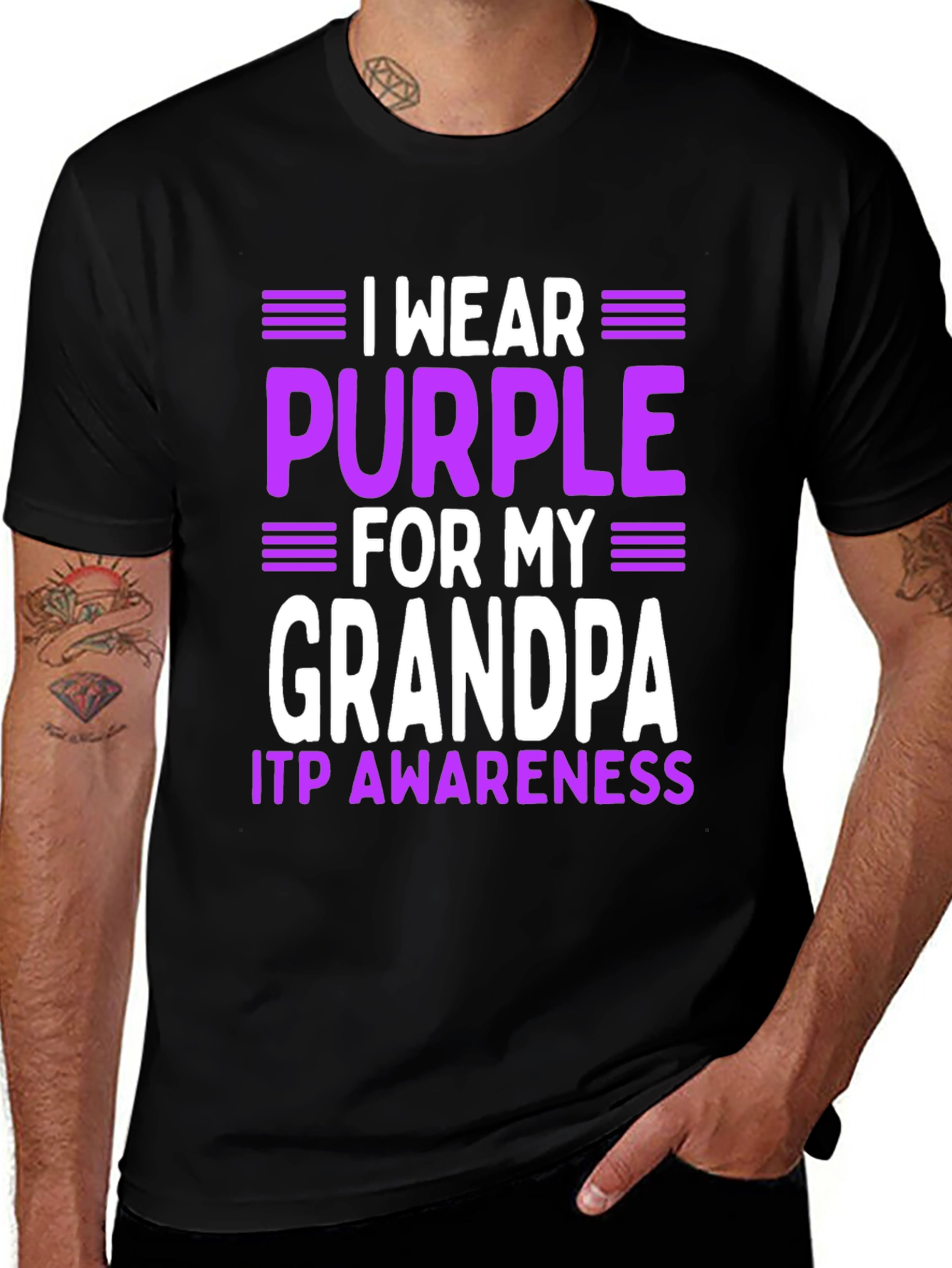 ITP Awareness Grandpa T-Shirt - Purple