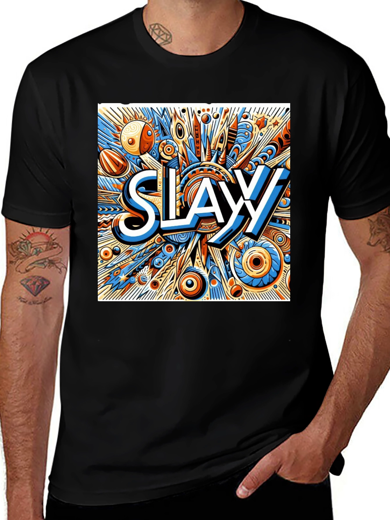 Variant 10 of Slayy Graphic T-Shirt: Trendy Black Tee