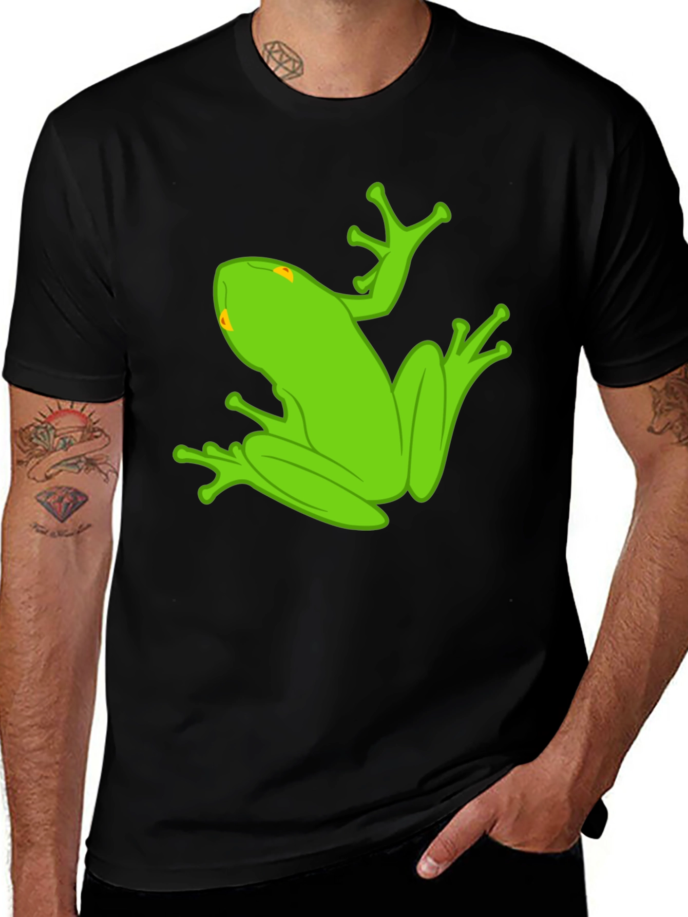Variant 19 of Frog Graphic Tee - Quirky Black Cotton T-Shirt