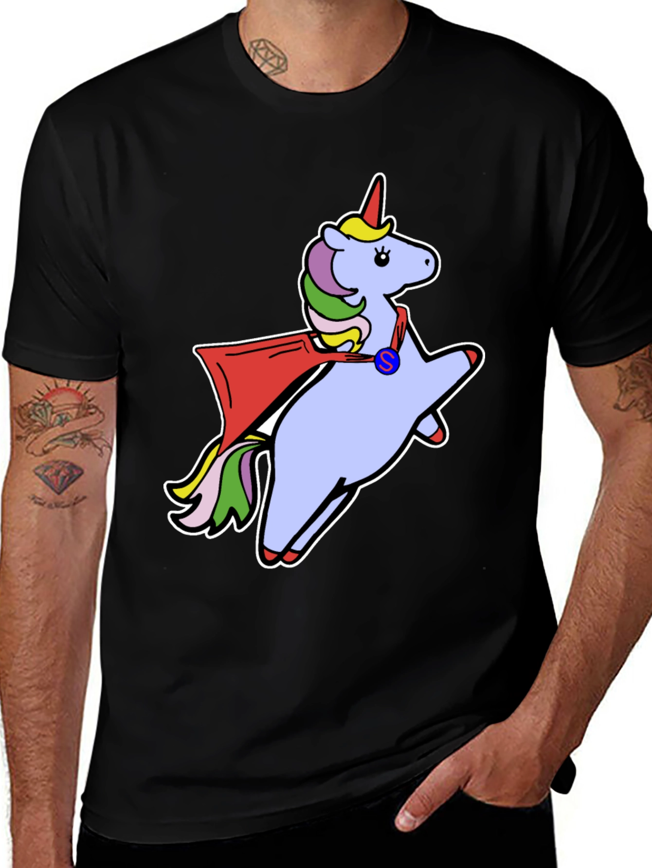Variant 10 of Super Unicorn Black T-Shirt