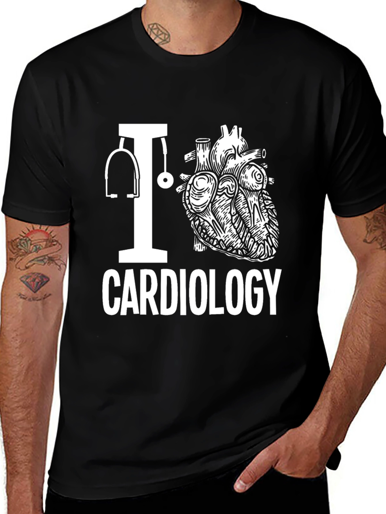 Variant 27 of I Heart Cardiology T-Shirt - Medical Profession Tee