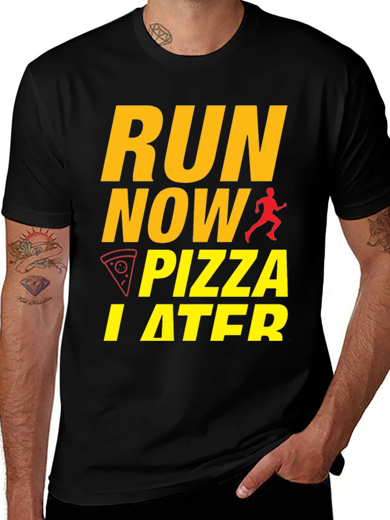 Variant 24 of Run Now, Pizza Later Graphic T-Shirt
