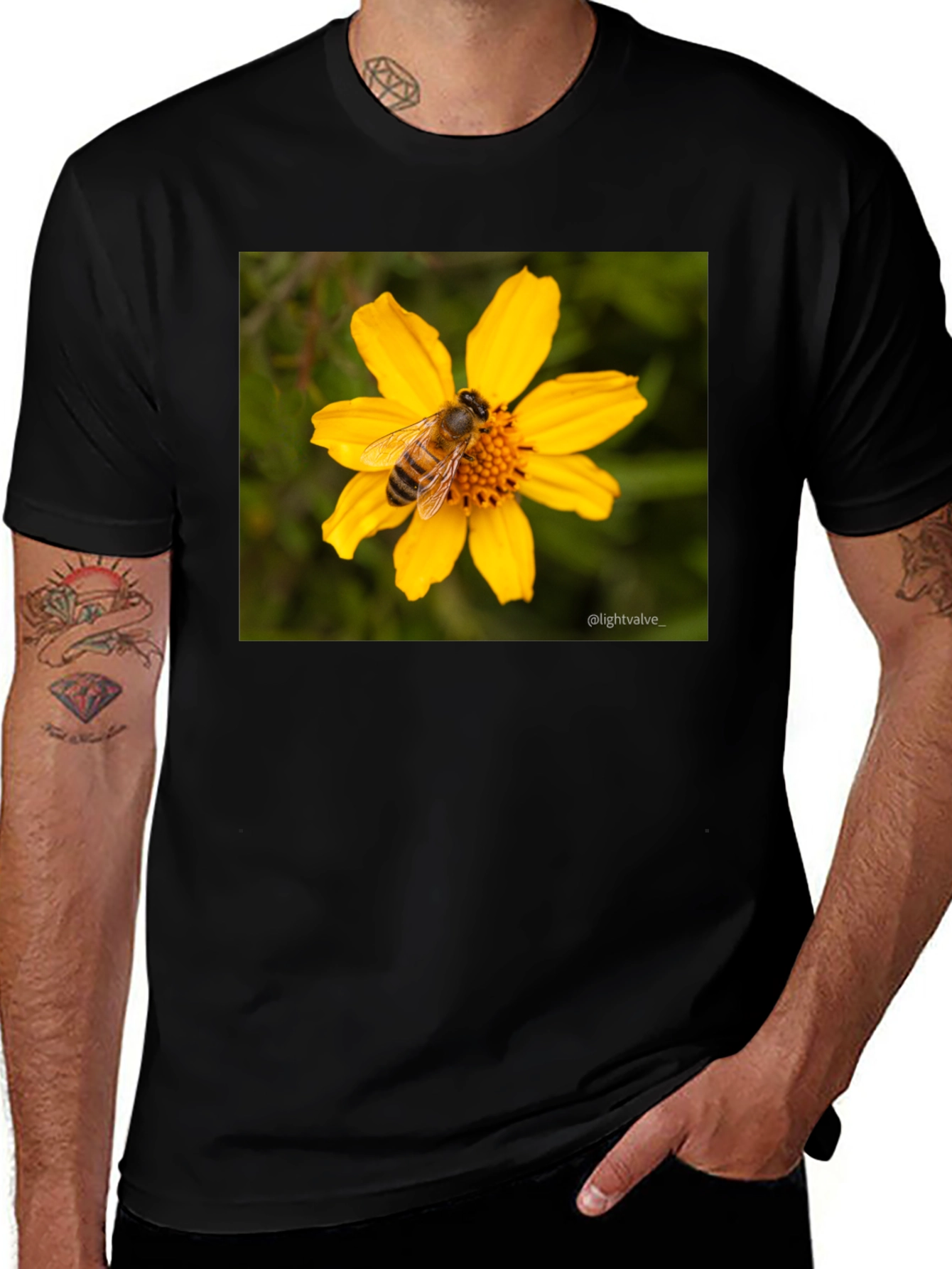 Variant 16 of Bee on Flower Graphic T-Shirt