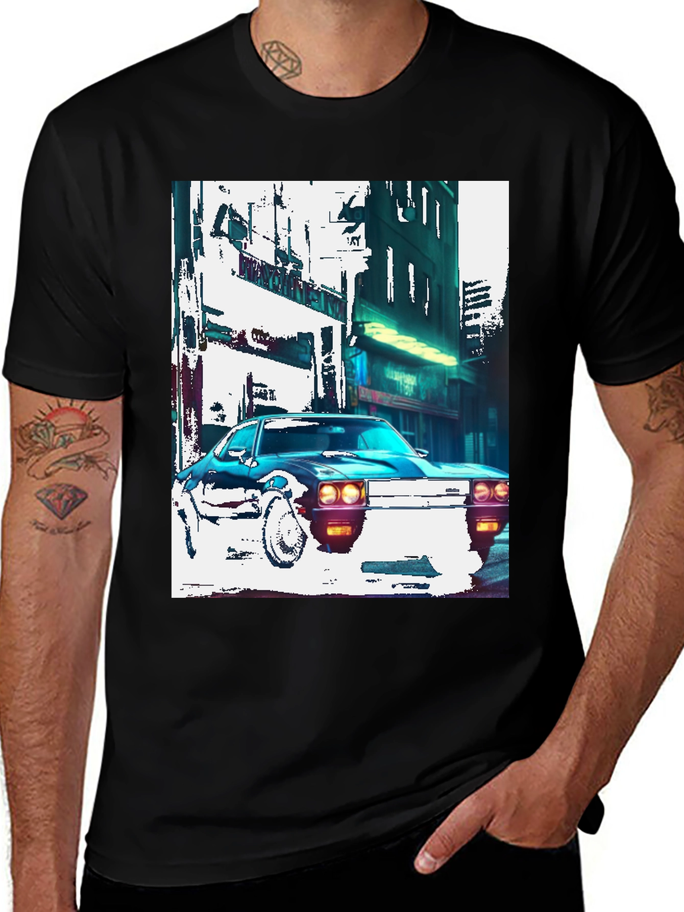 Variant 17 of Retro Car Graphic Tee - Cool & Stylish Black T-Shirt