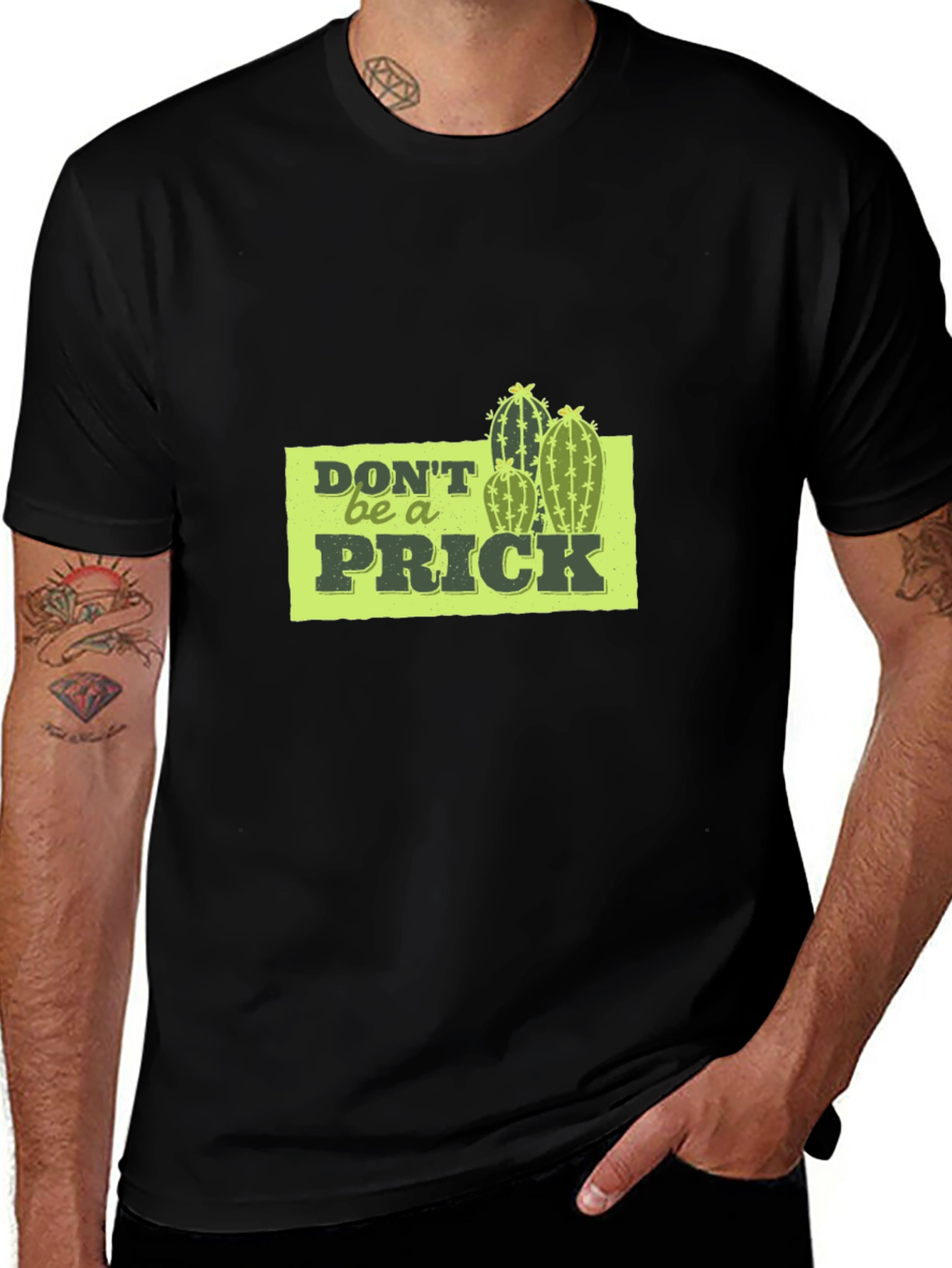 Variant 19 of Don't Be A Prick Graphic Tee - Black