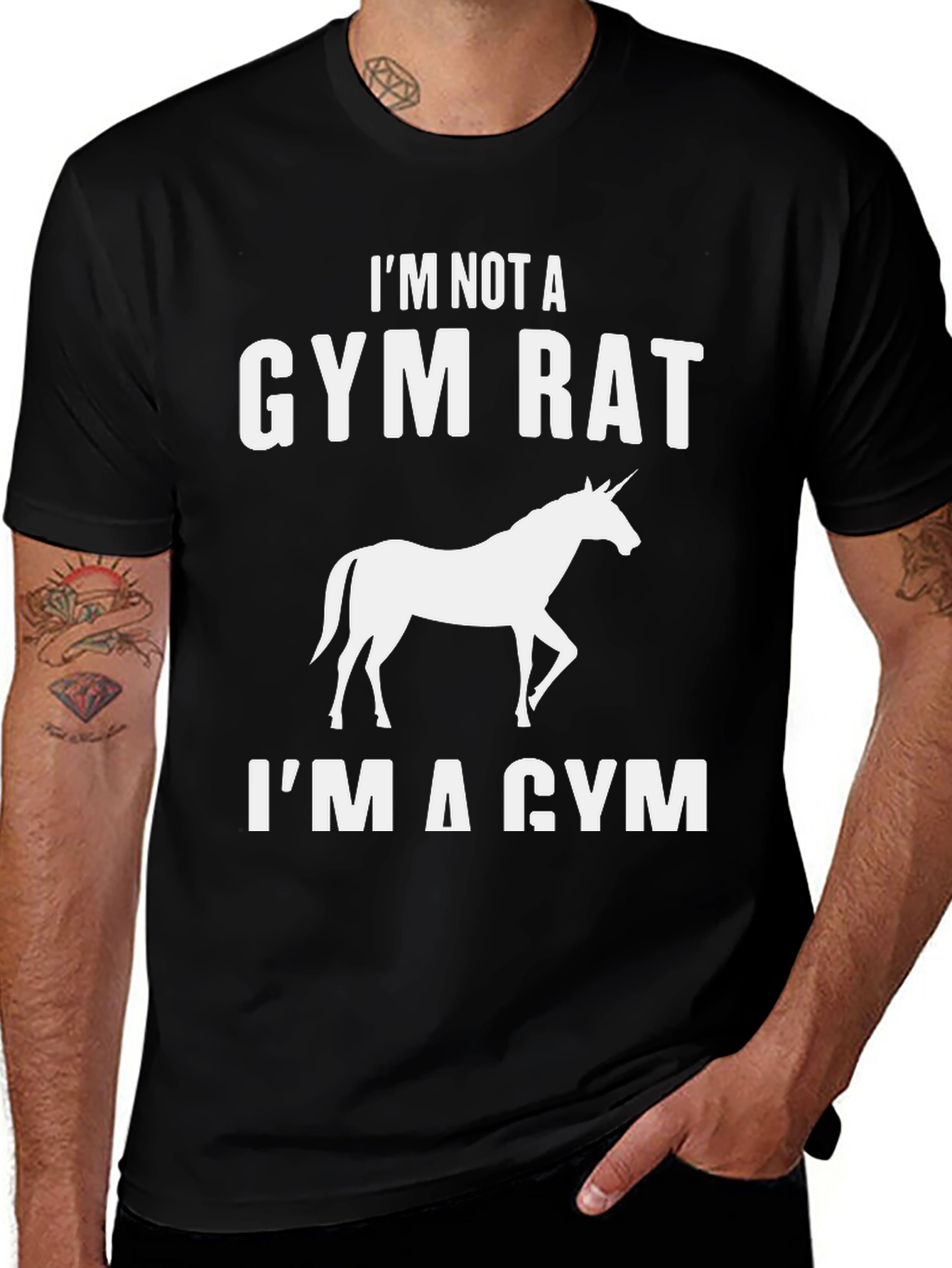 Variant 4 of Gym Unicorn T-Shirt - Funny Workout Tee