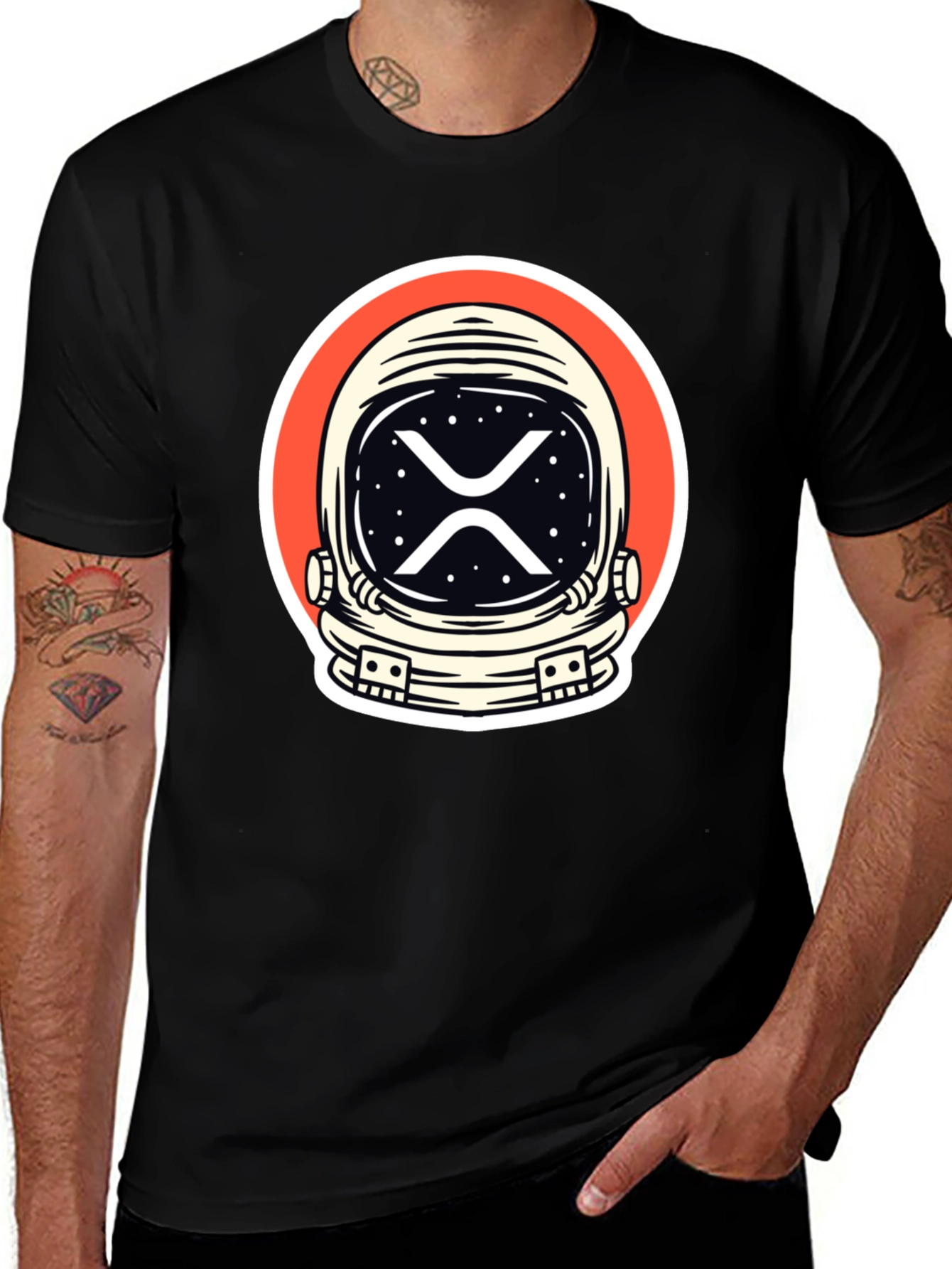 Variant 4 of Astronaut XRP Crypto T-Shirt - Black