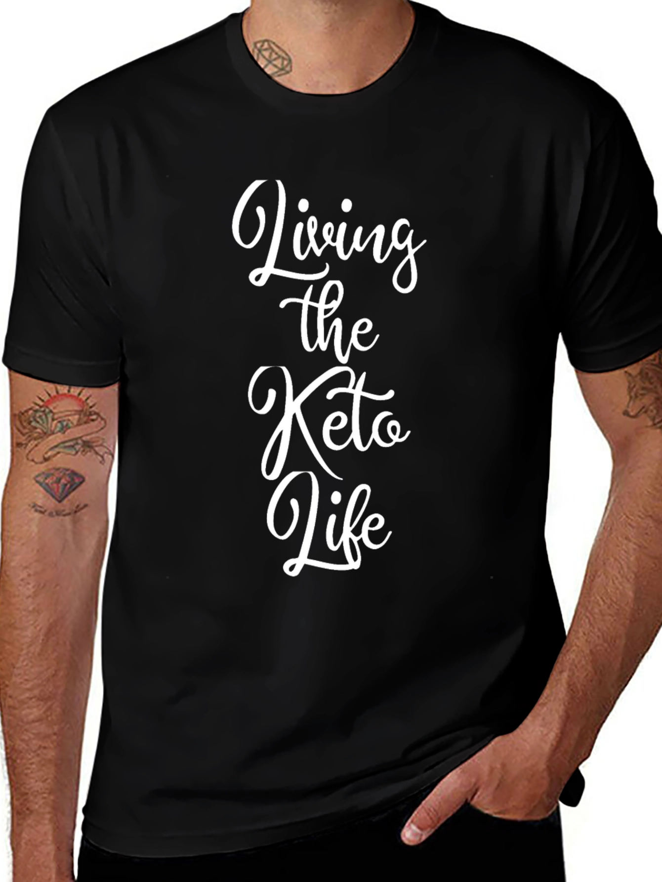 Variant 27 of Living the Keto Life Black Tee