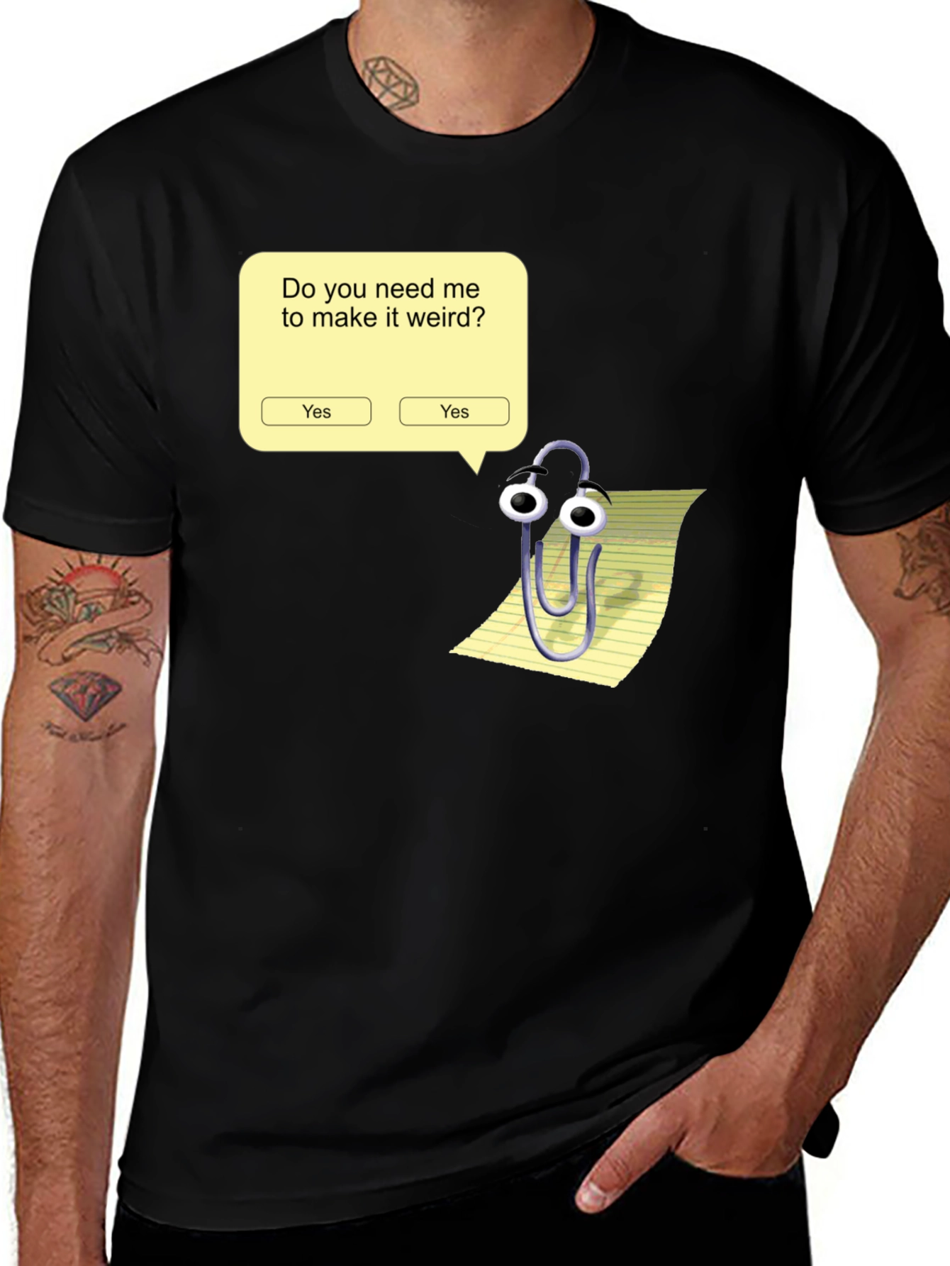 Variant 19 of Funny Clippy T-Shirt - Do you need me to make it weird?