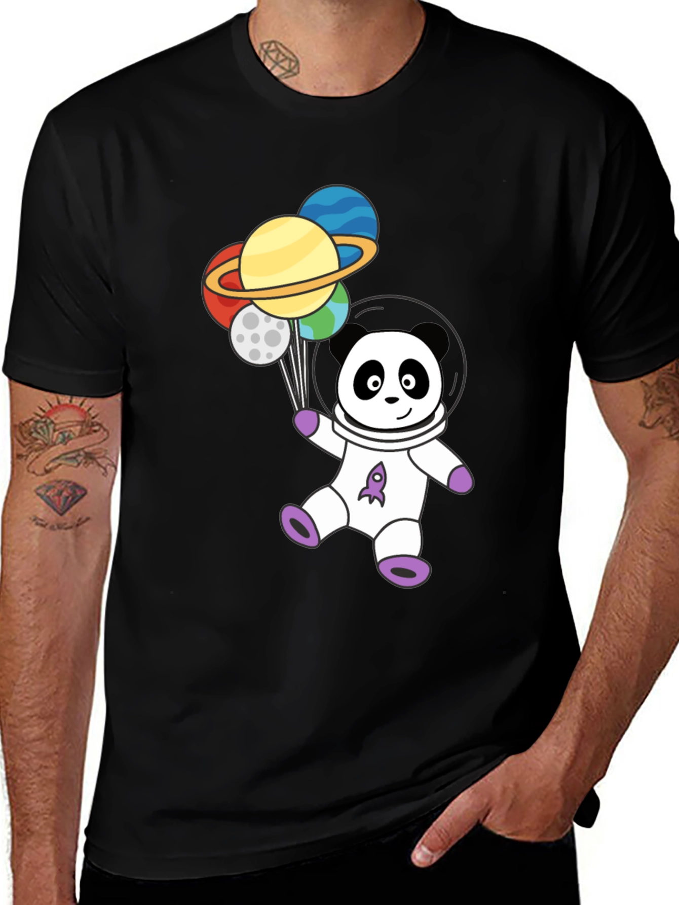 Variant 17 of Astronaut Panda Planets Graphic Tee