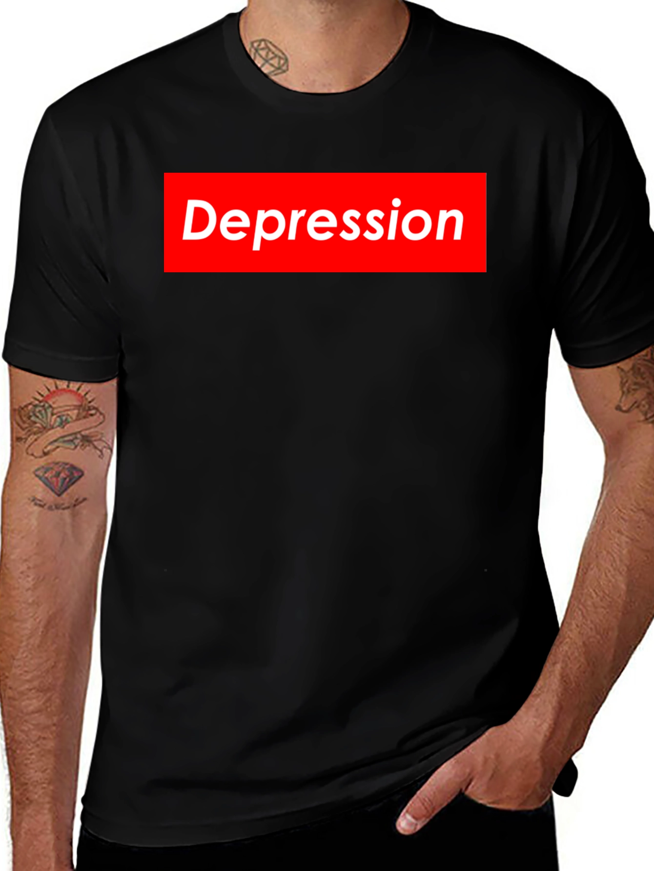 Variant 11 of Depression Graphic Tee - Trendy Statement Shirt