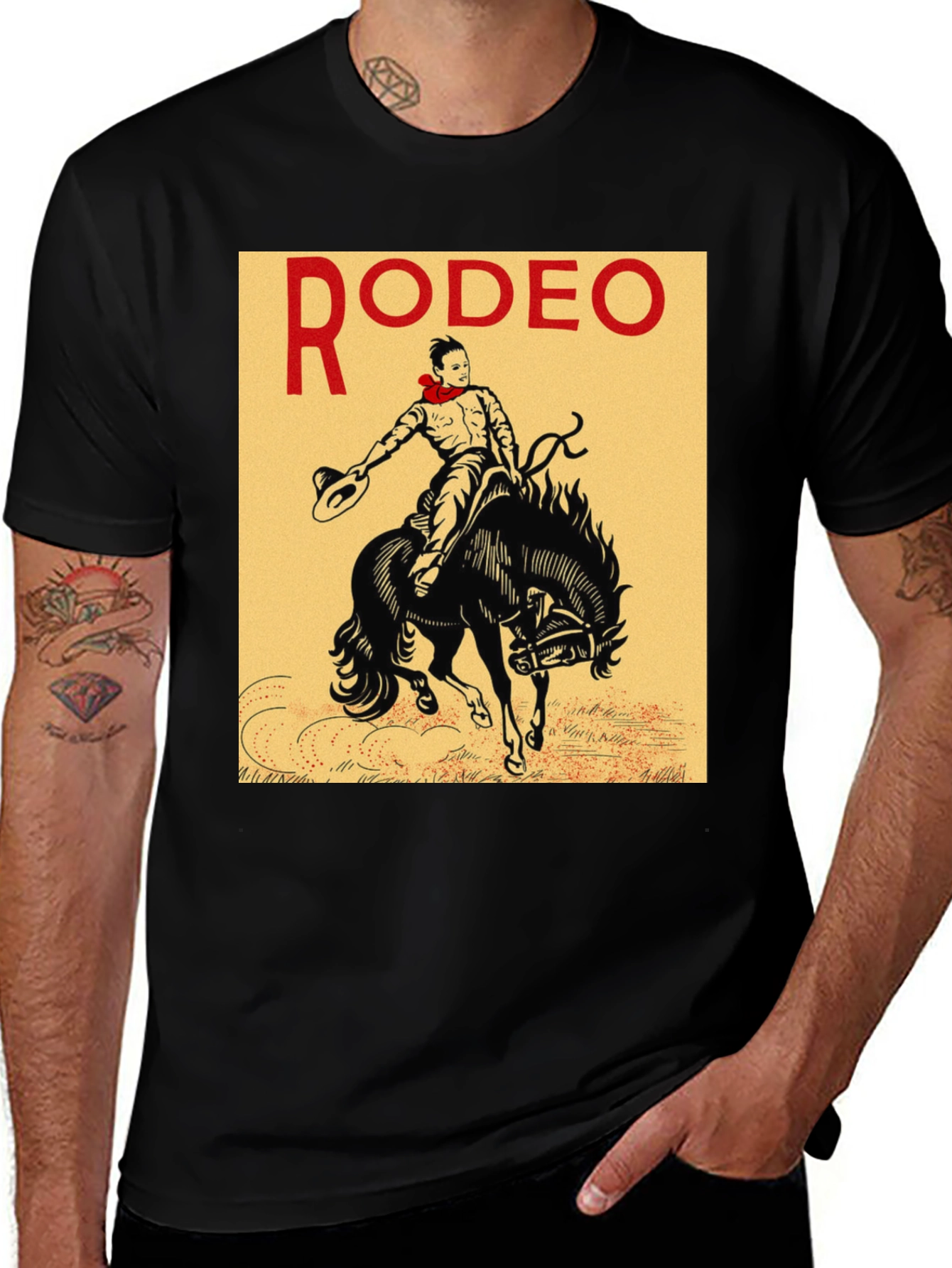 Rodeo Rider Graphic T-Shirt - Black