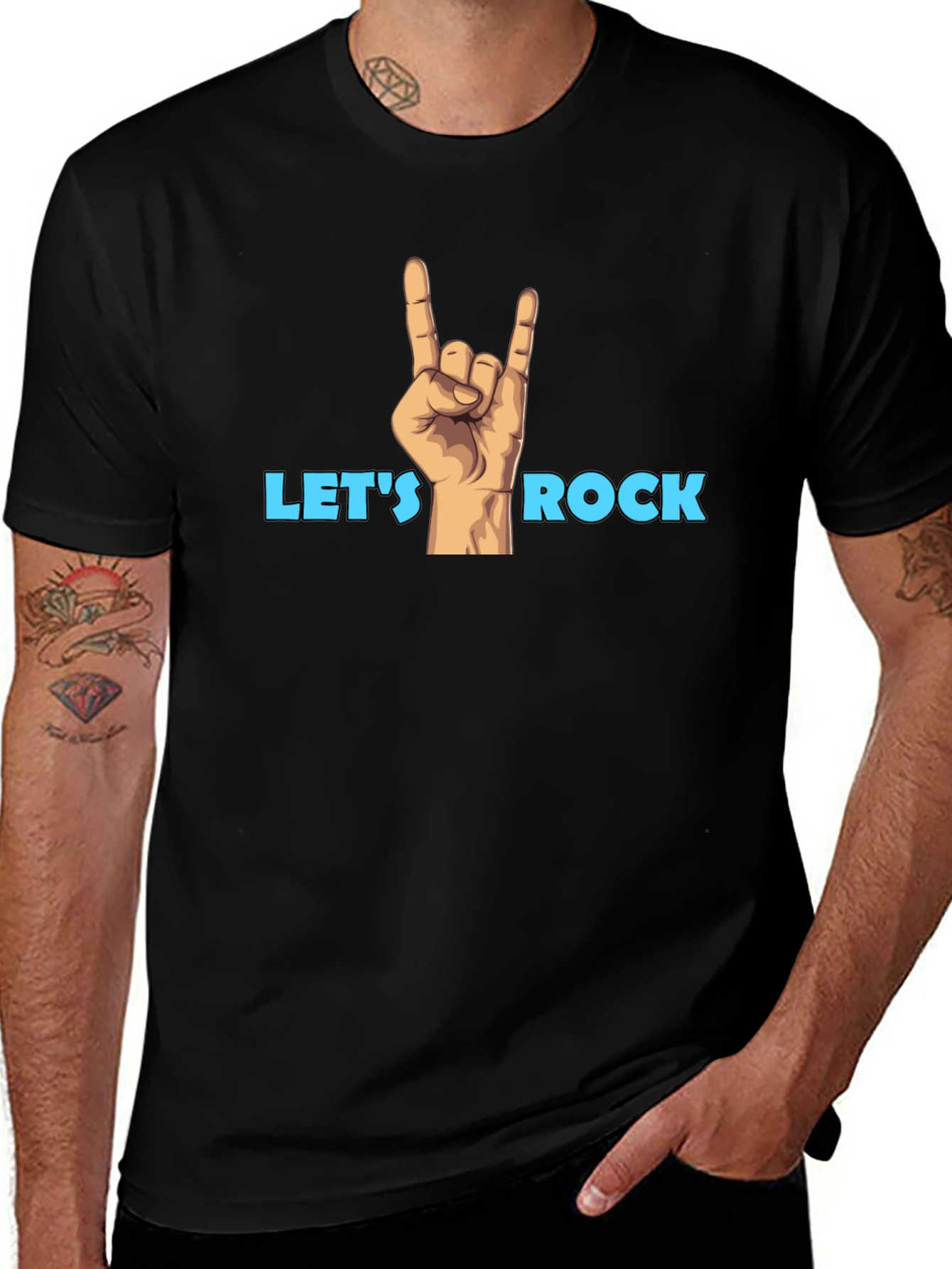 Variant 11 of Let's Rock Graphic T-Shirt - Black