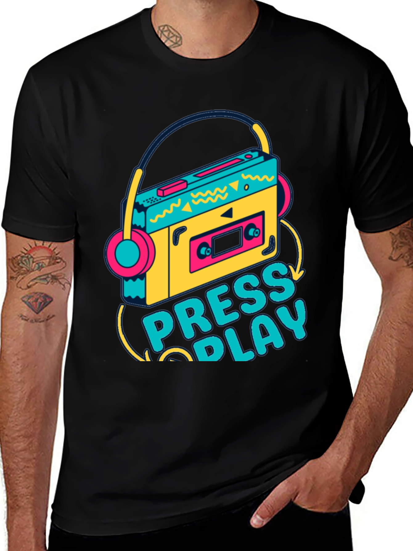 Variant 9 of Retro Cassette Player Graphic Tee